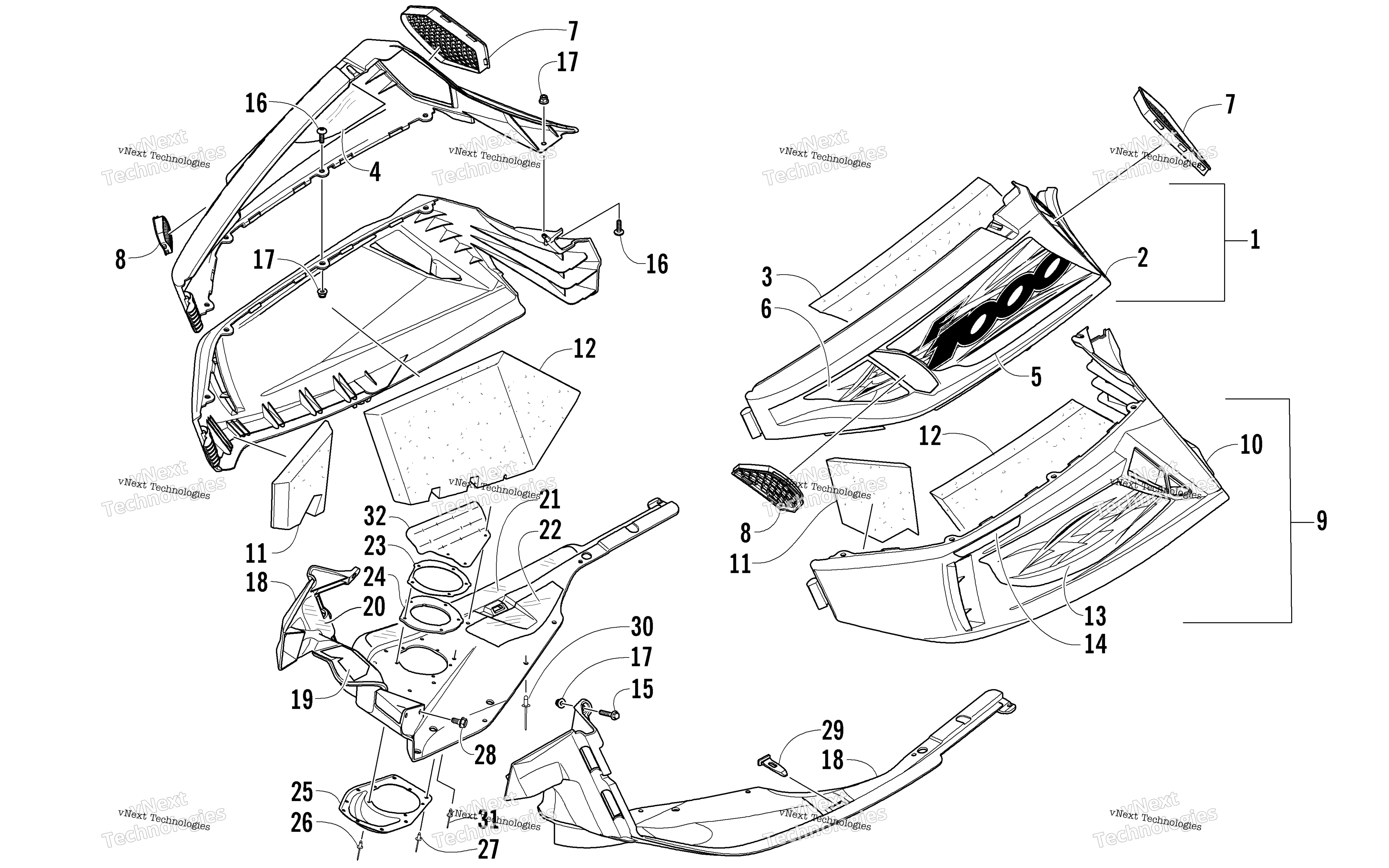 Skid Plate и Side панель узел