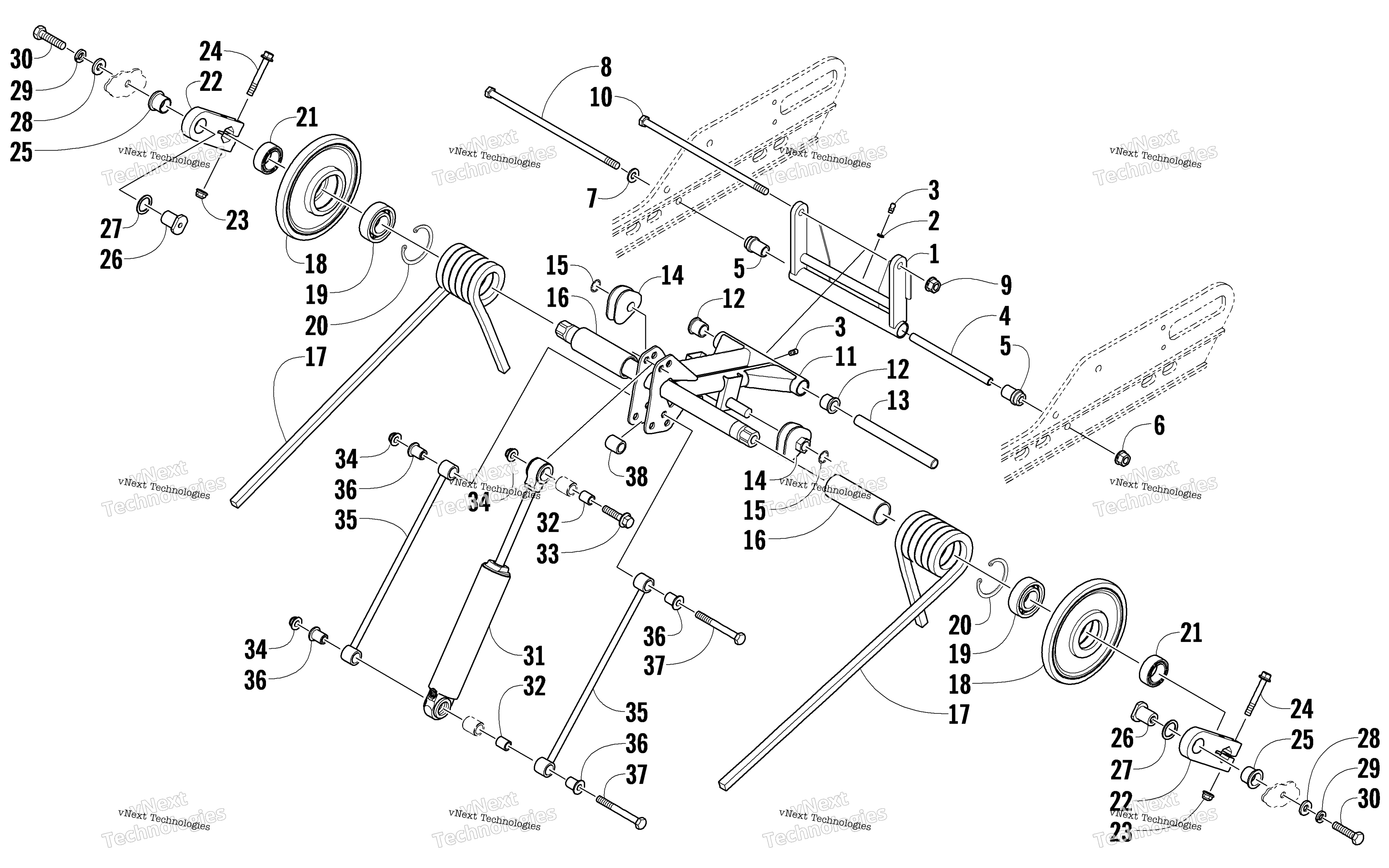 Задняя часть Suspension Rear Arm Assembly
