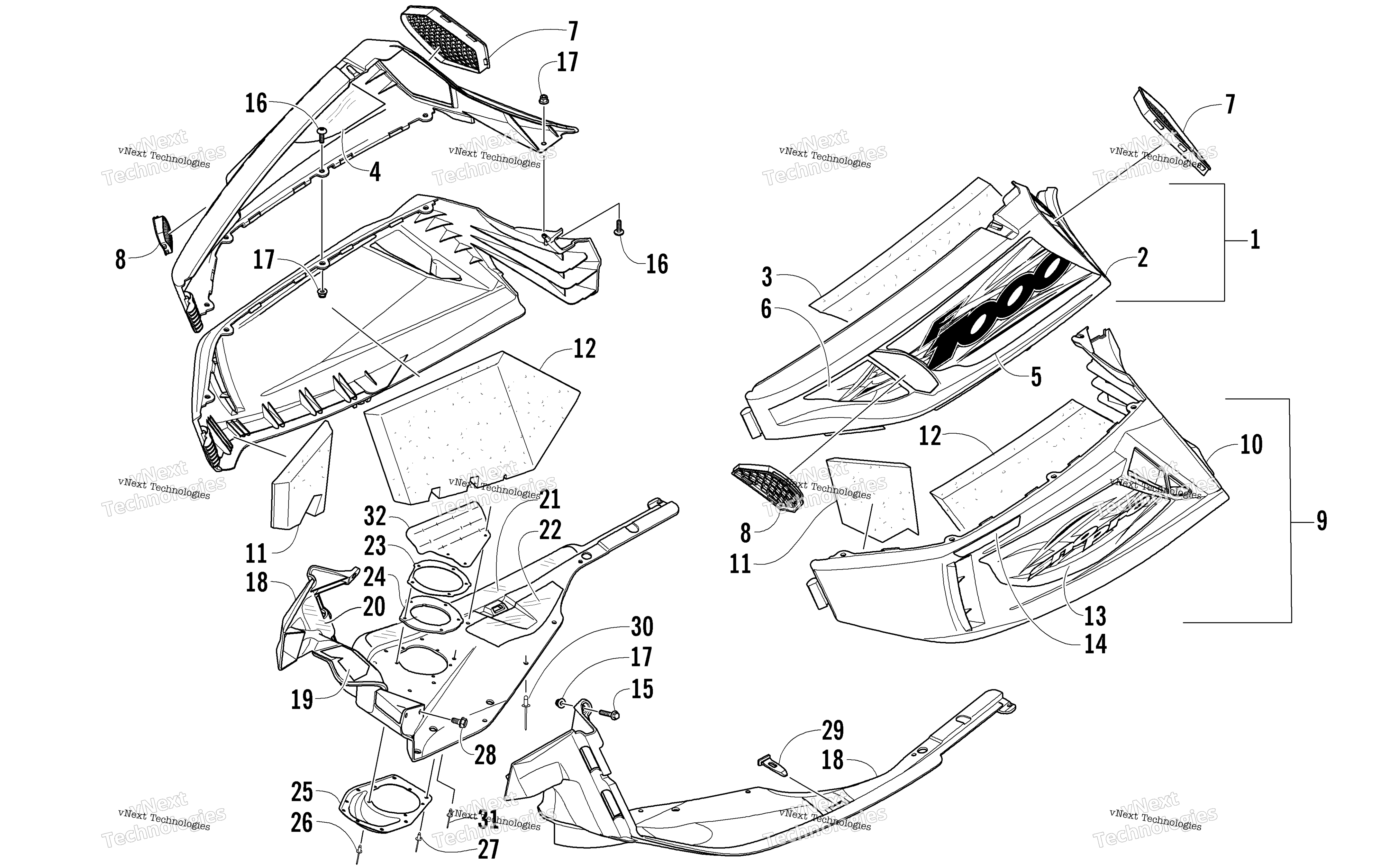 Skid Plate и Side панель узел
