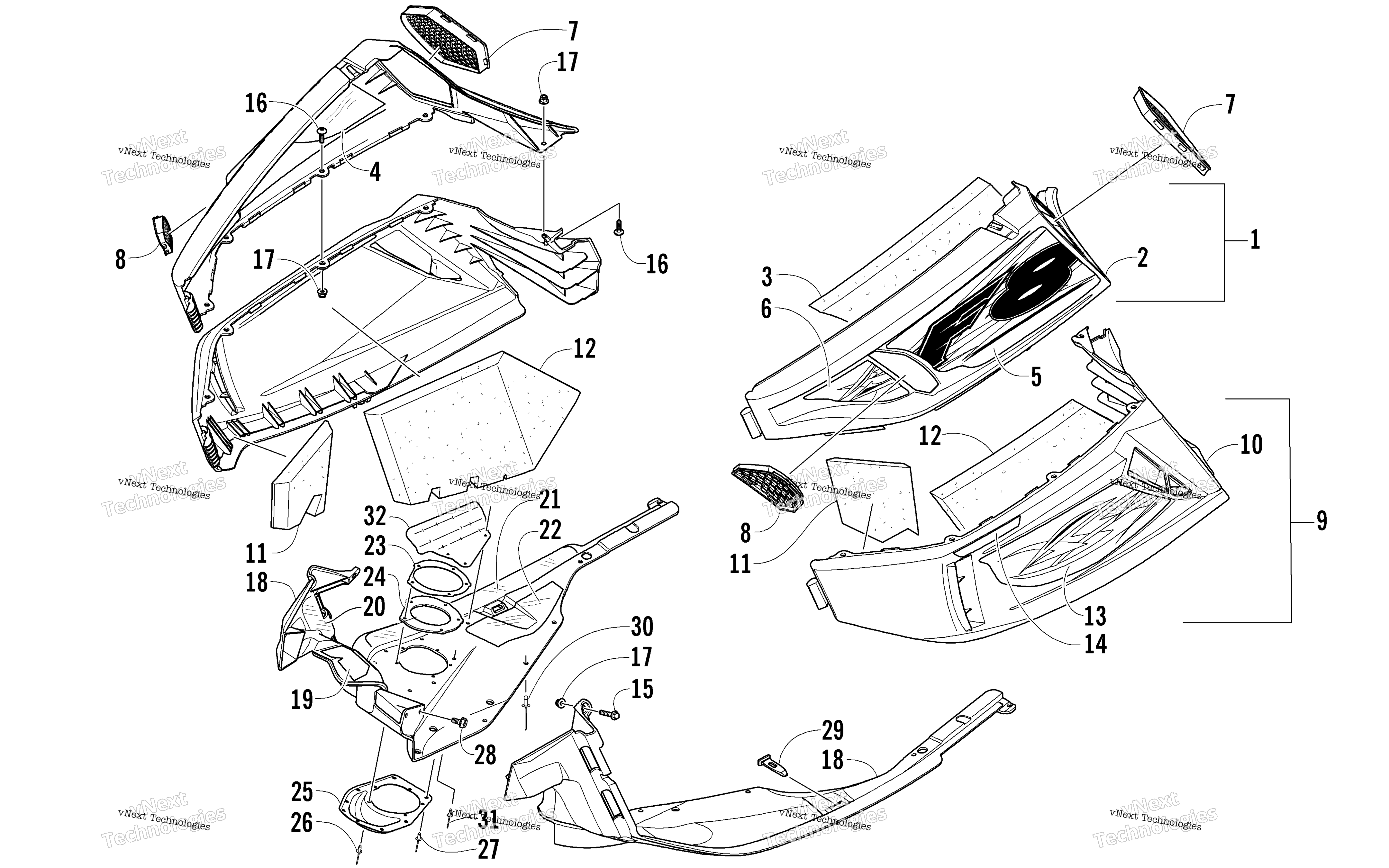 Skid Plate и Side панель узел