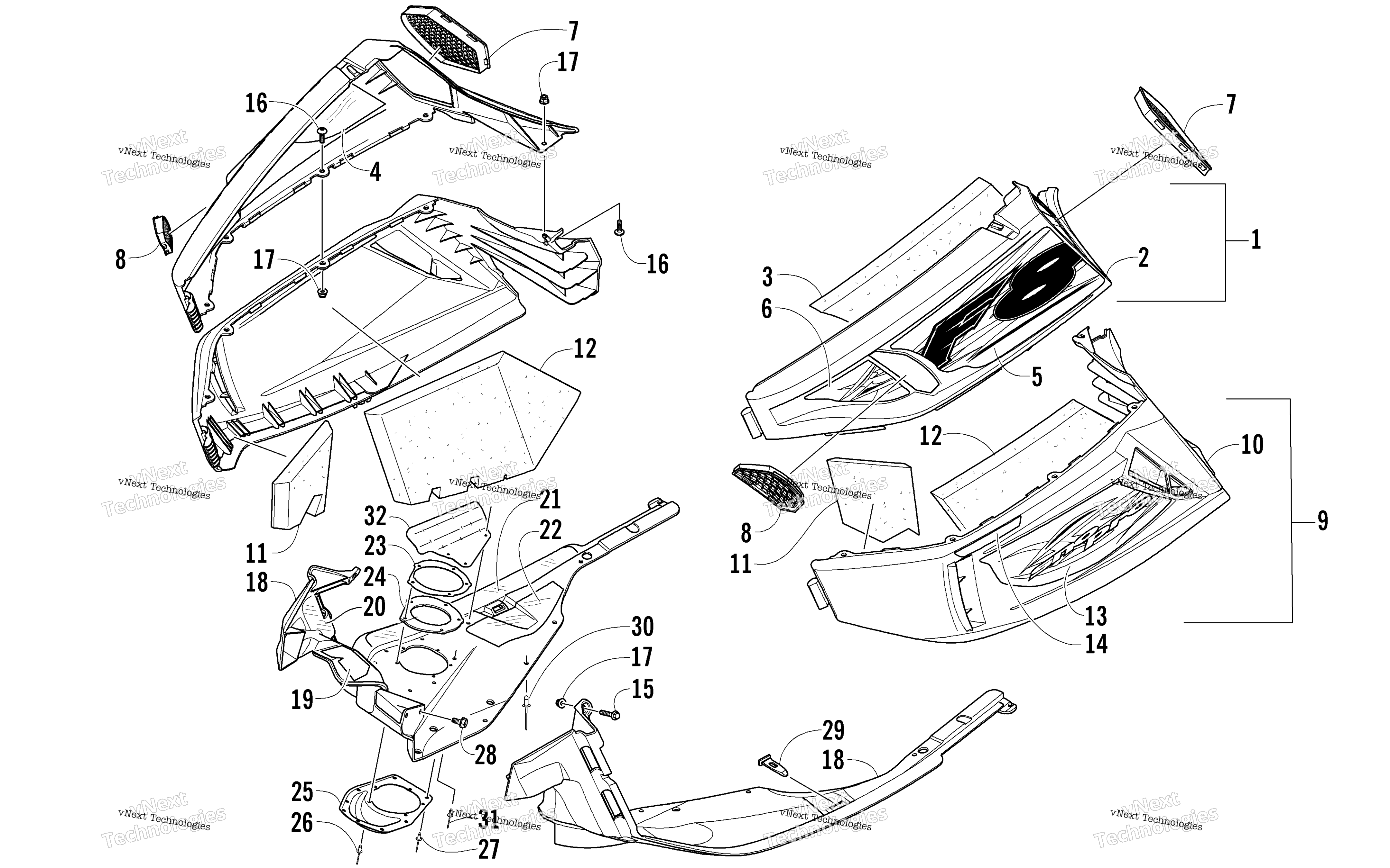 Skid Plate и Side панель узел
