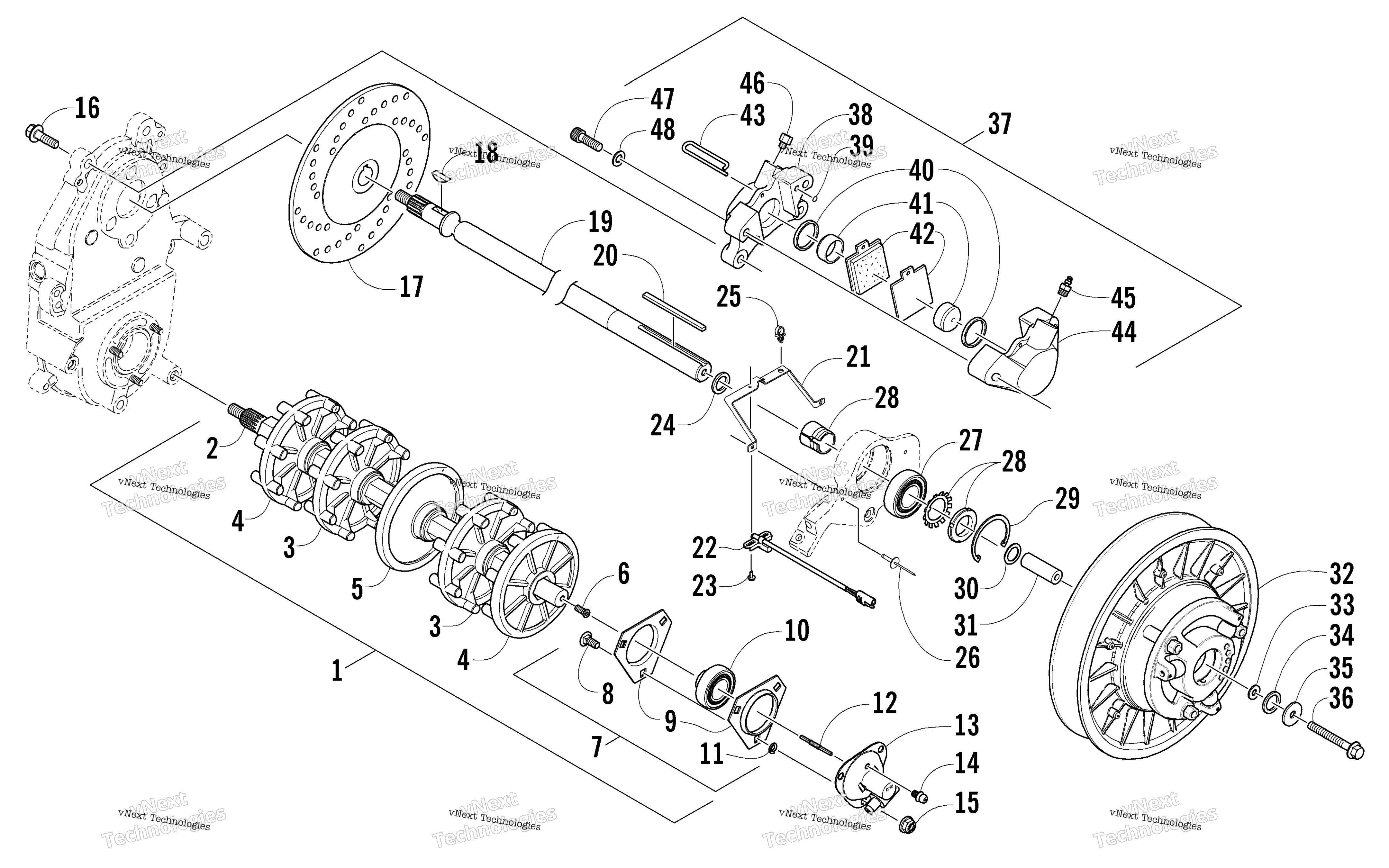 Привод Train Shafts And Brake Assemblies