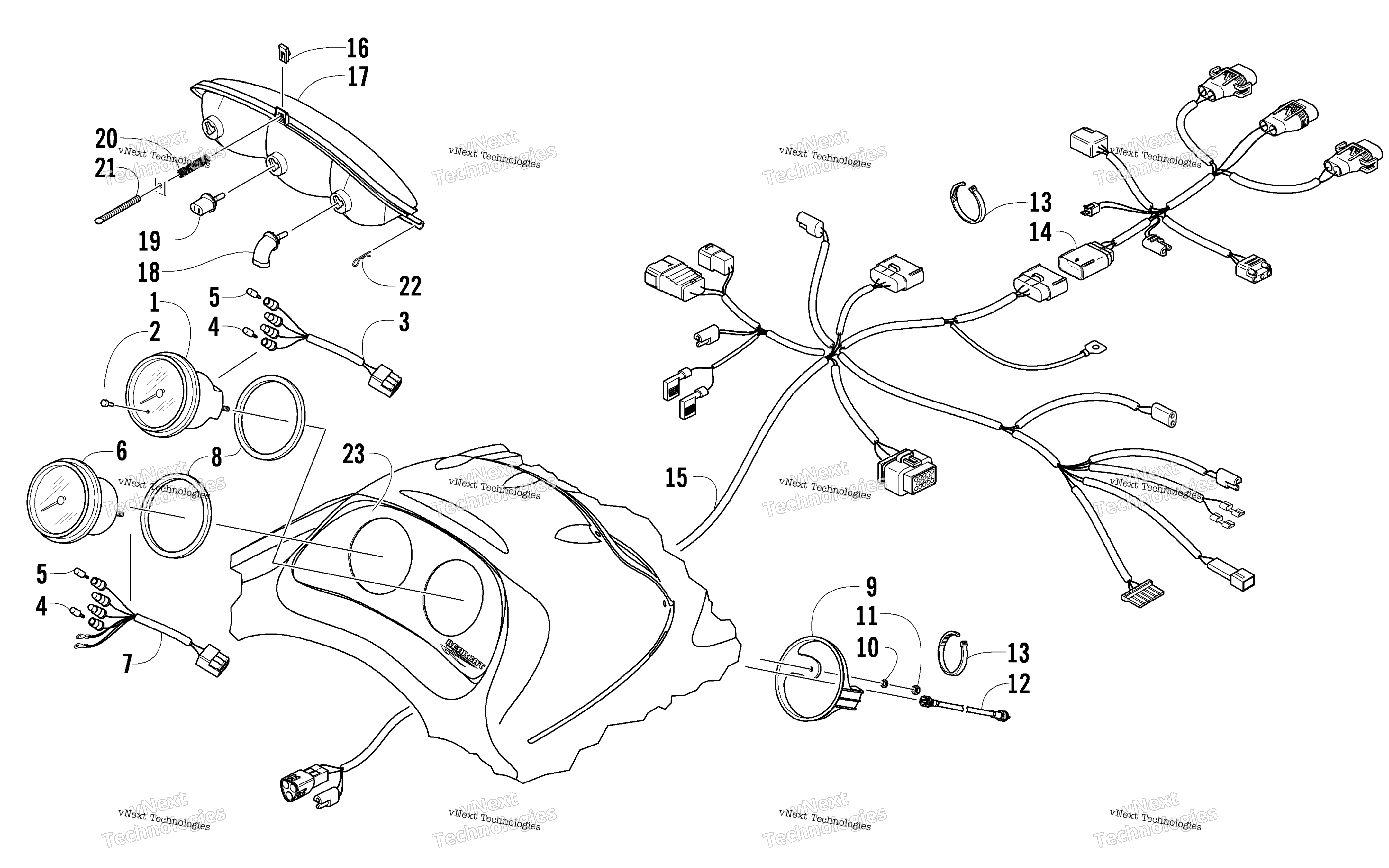 Headlight, Instruments, и Wiring Assemblies
