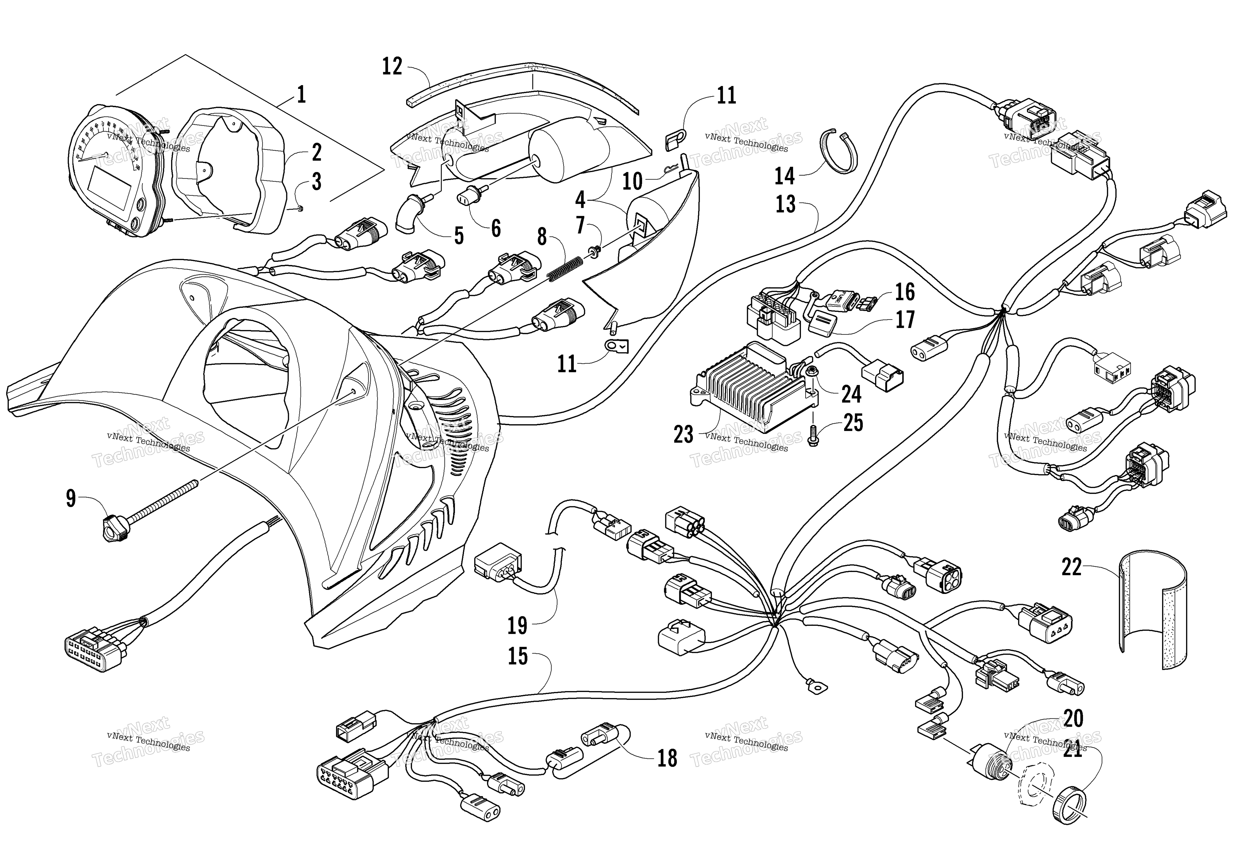 Headlight, Instruments, и Wiring Assemblies