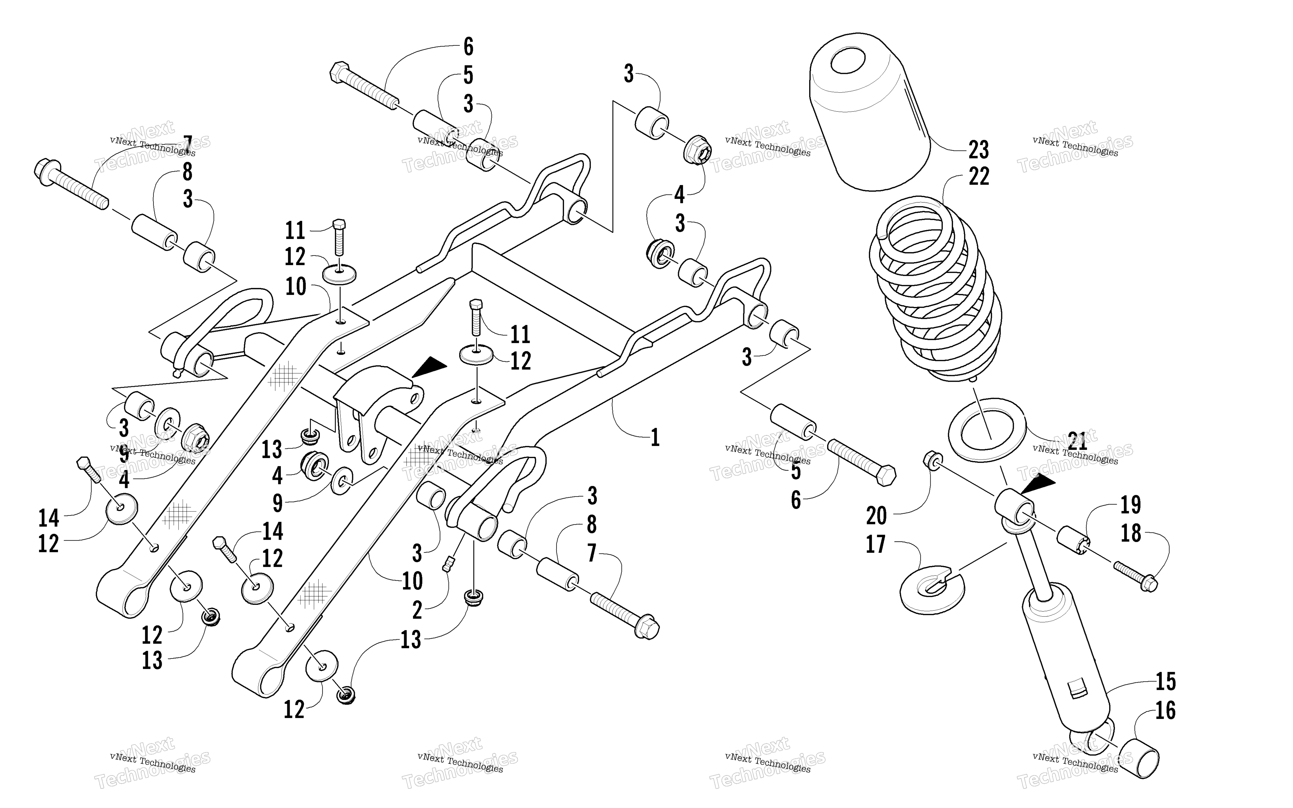 Задняя часть Suspension Front Arm Assembly