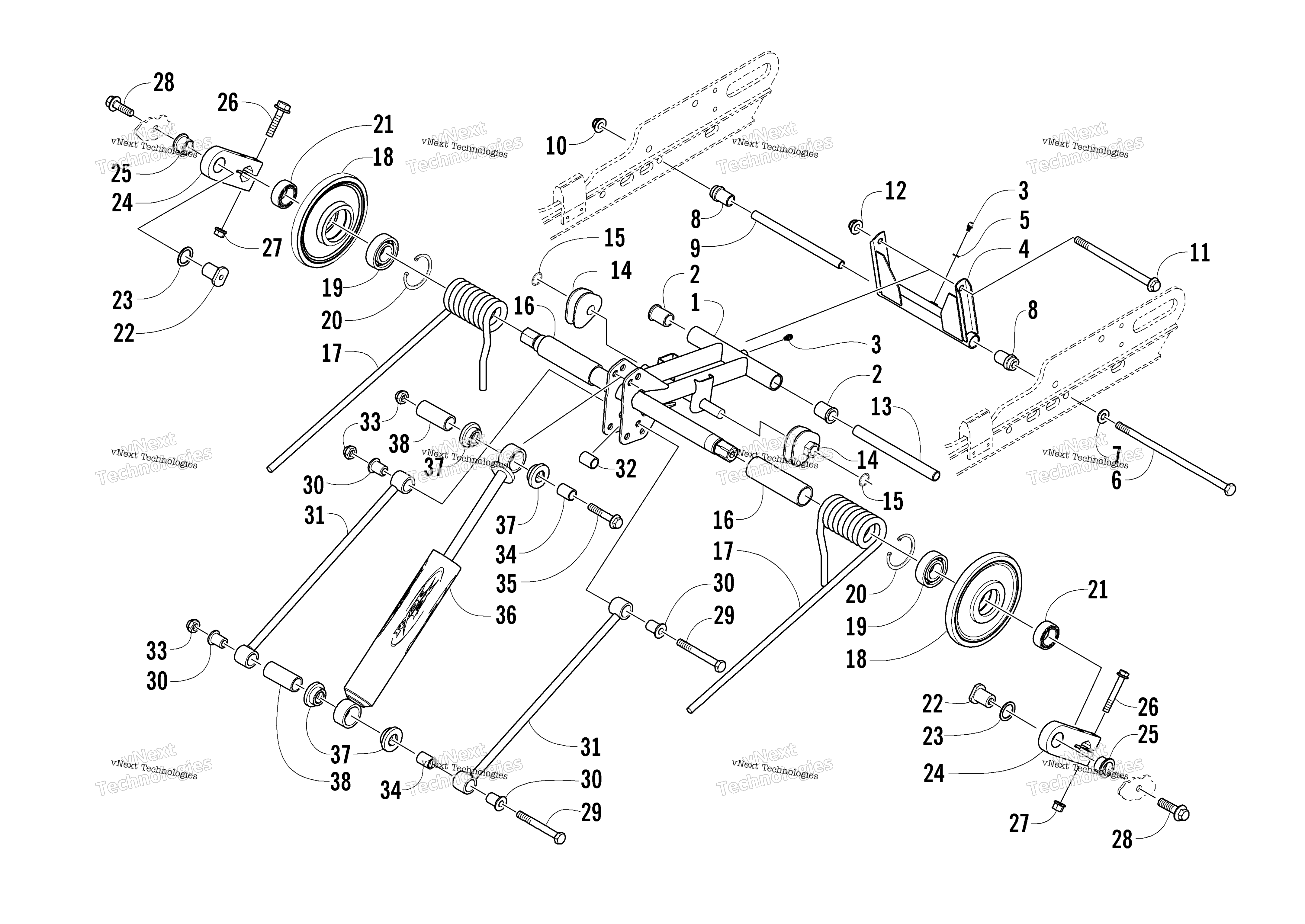 Задняя часть Suspension Rear Arm Assembly