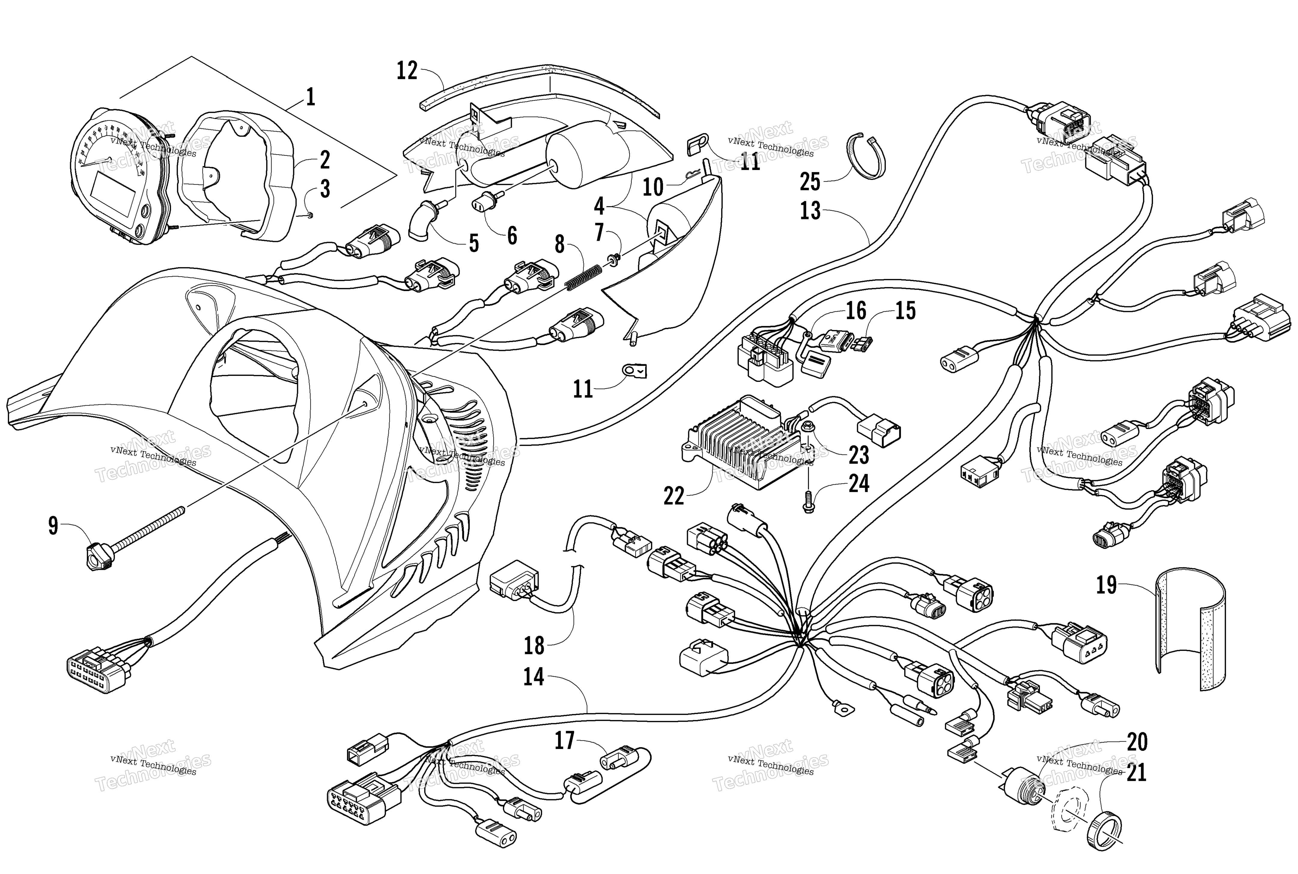 Headlight, Instruments, и Wiring Assemblies