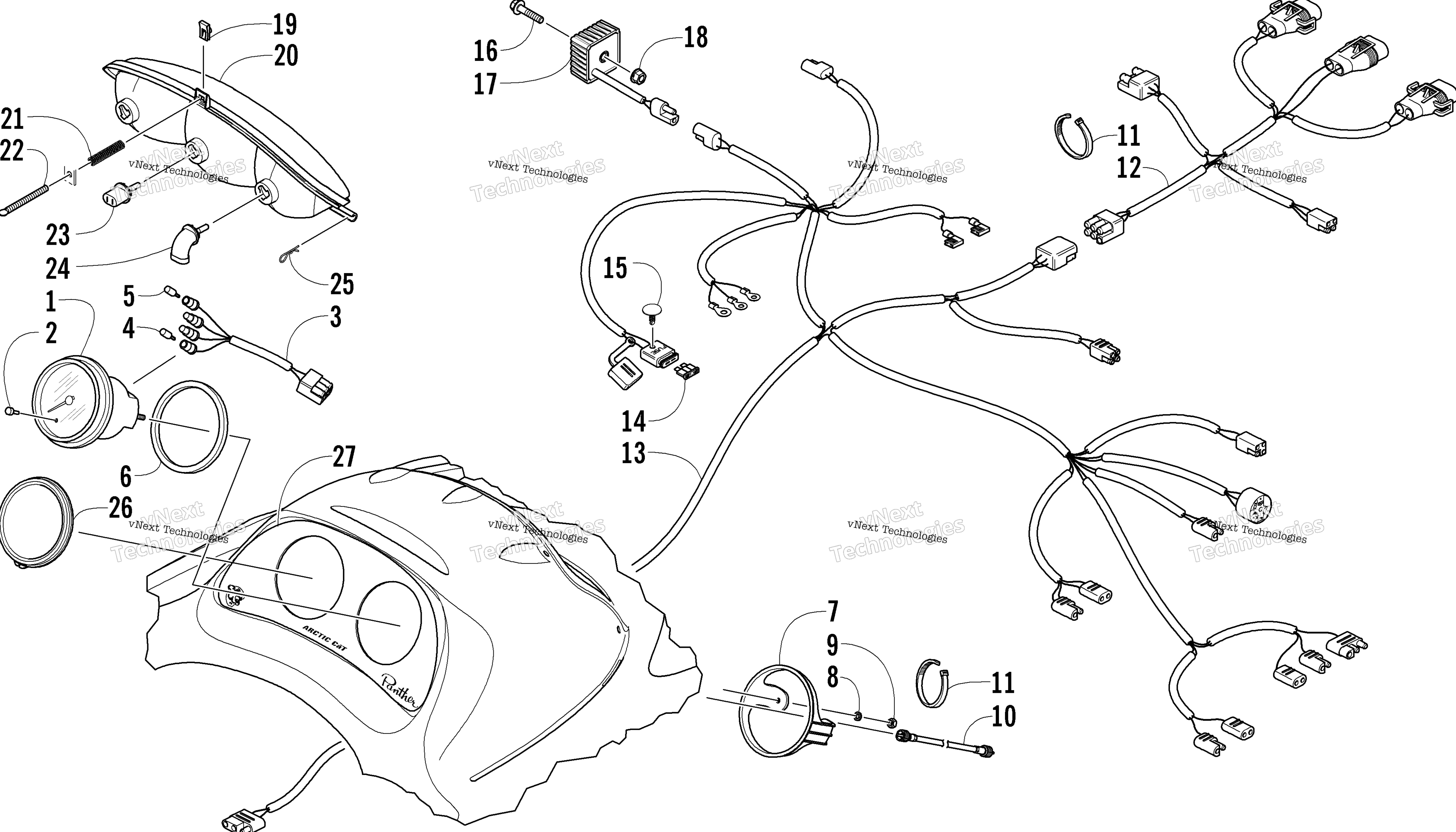 Headlight, Instruments, и Wiring Assemblies
