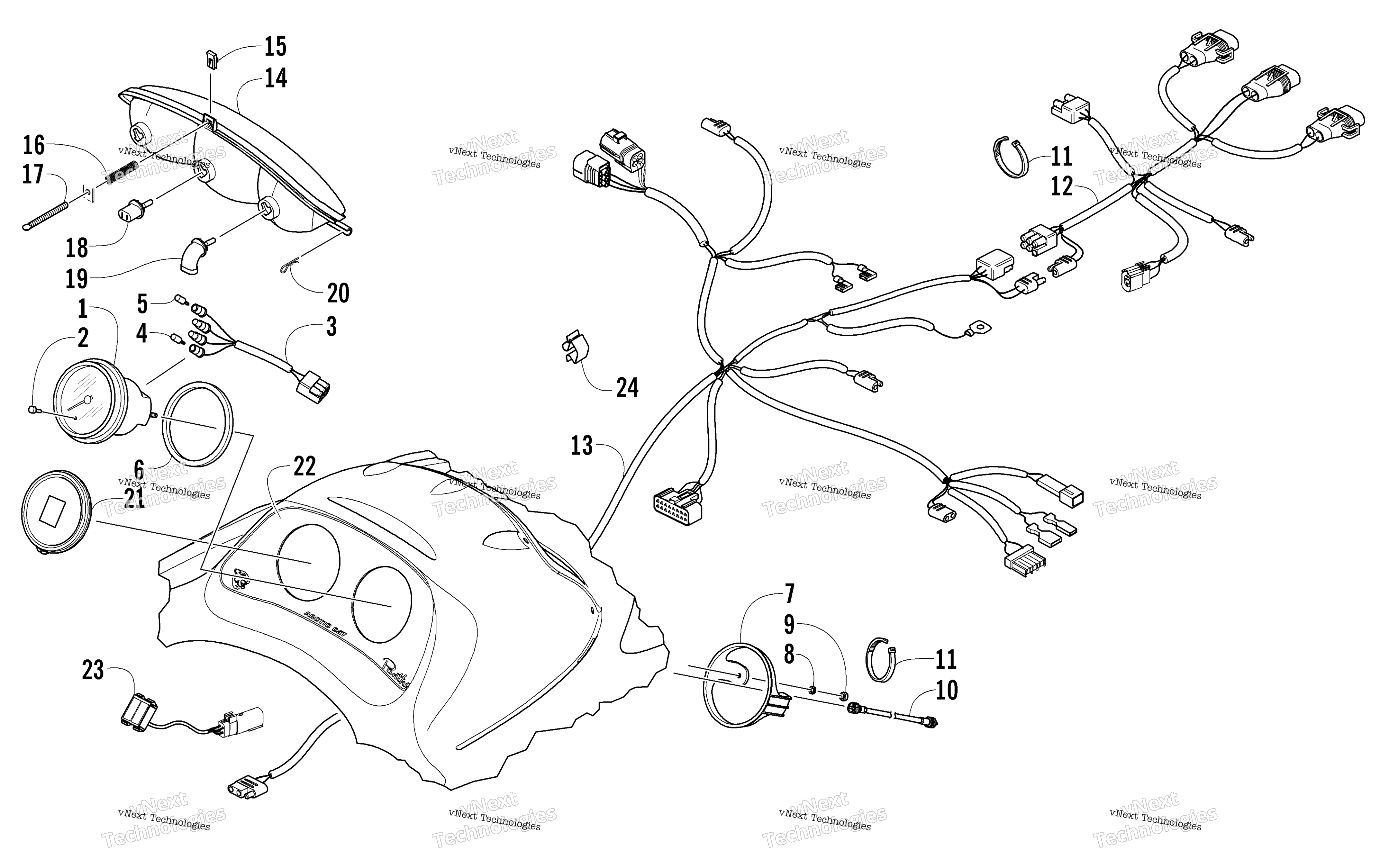 Headlight, Instruments, и Wiring Assemblies