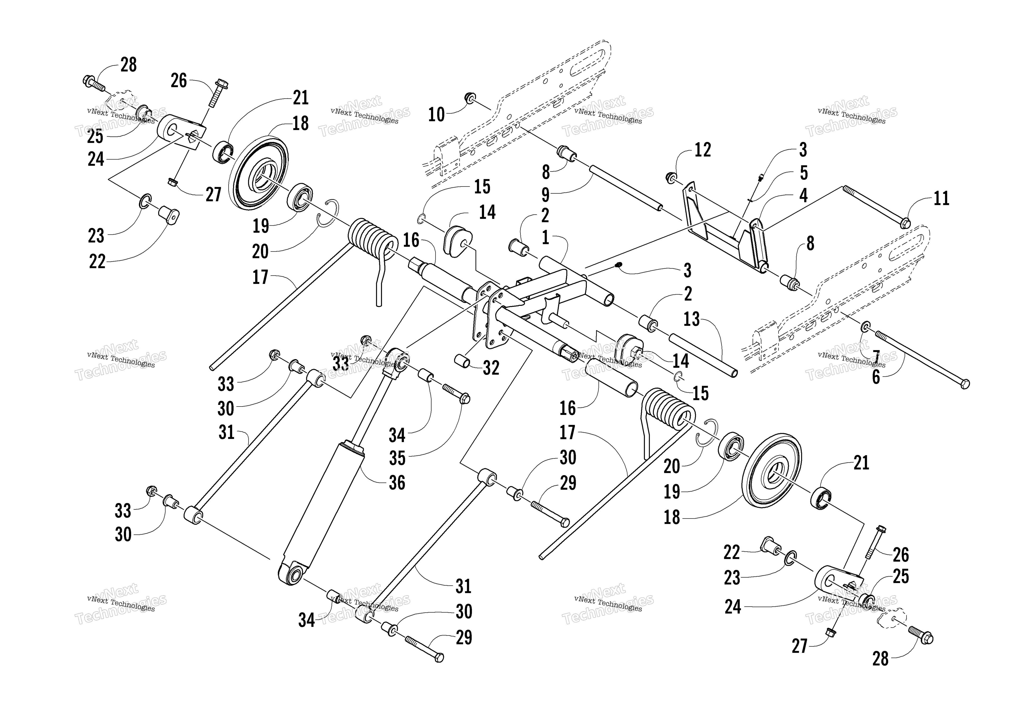 Задняя часть Suspension Rear Arm Assembly