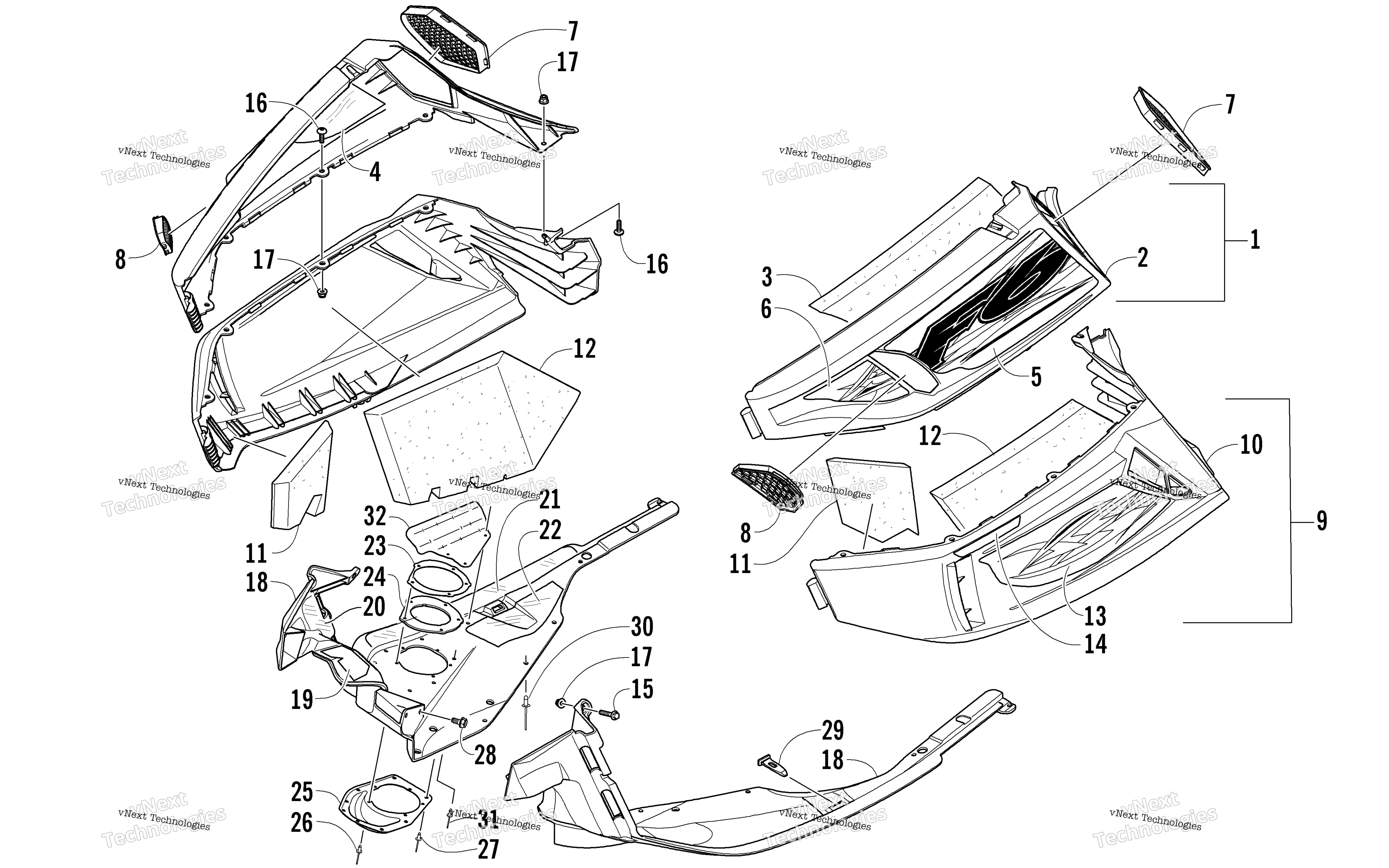 Skid Plate и Side панель узел