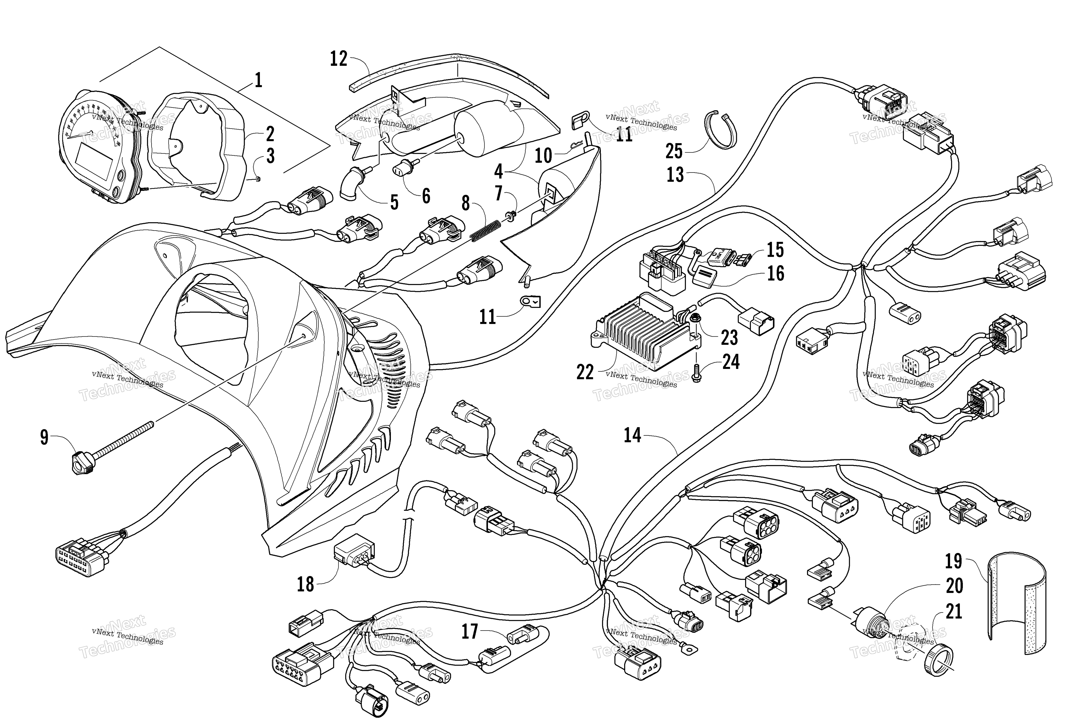Headlight, Instruments, и Wiring Assemblies