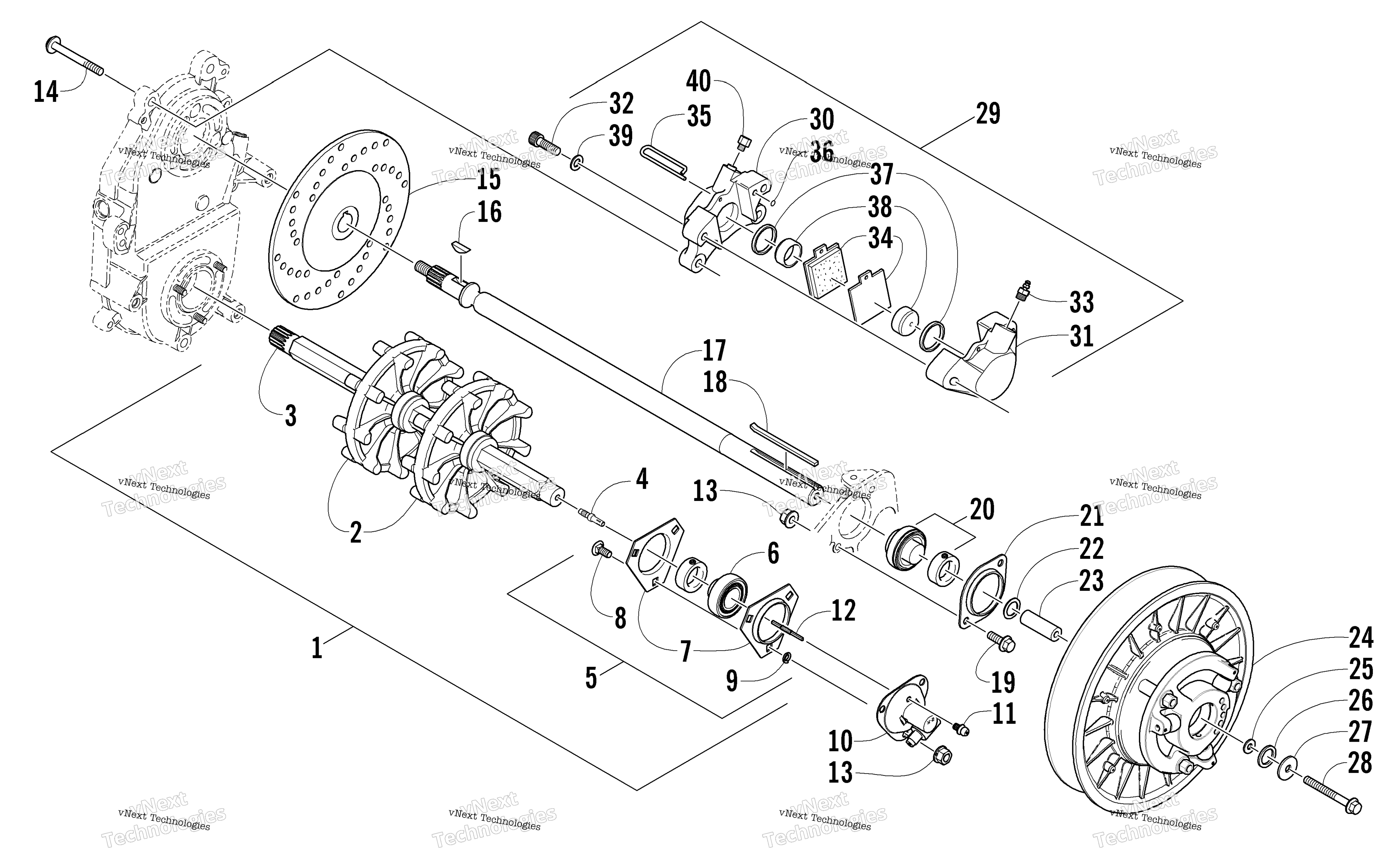 Привод Train Shaft And Brake Assemblies