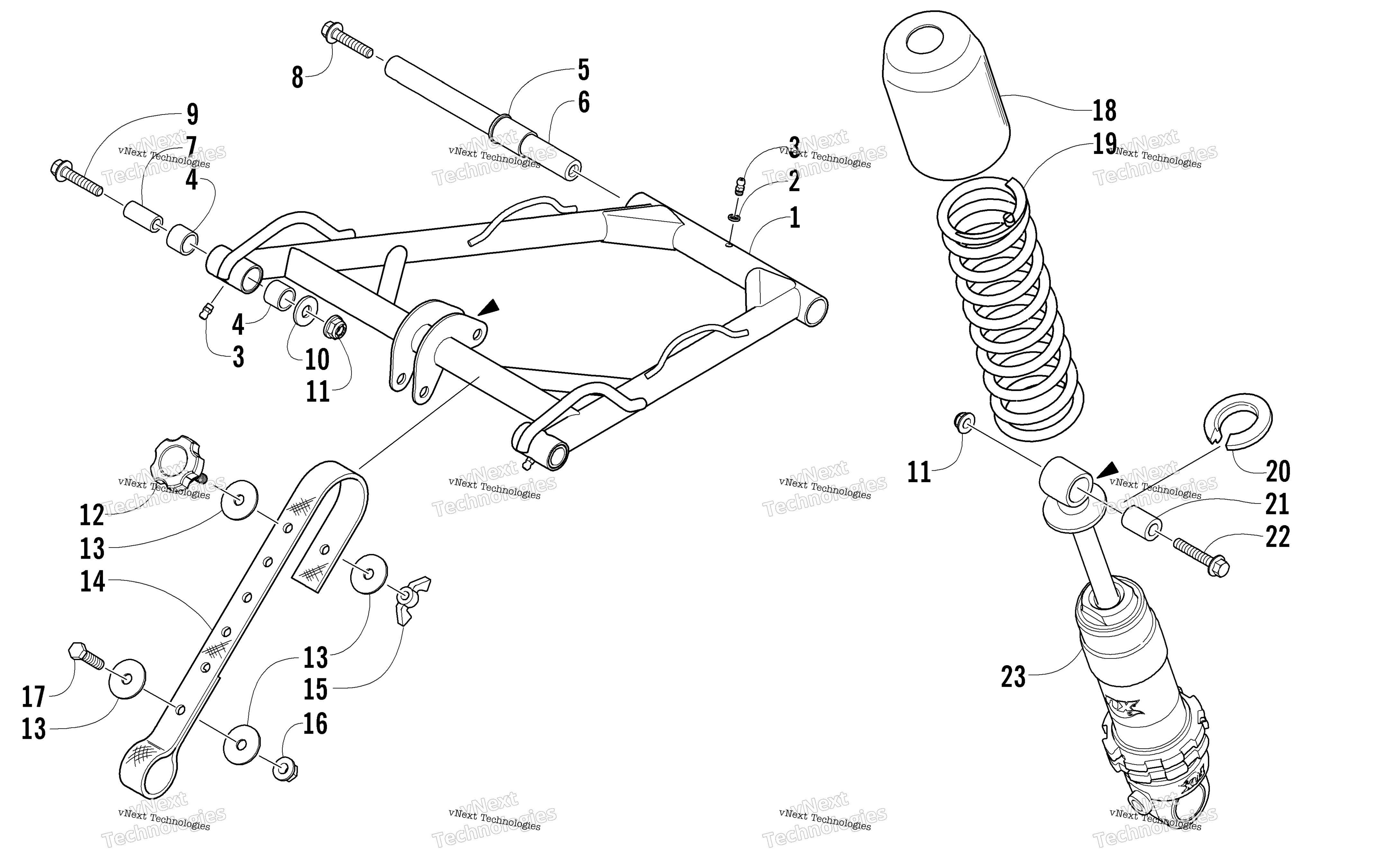Задняя часть Suspension Front Arm Assembly
