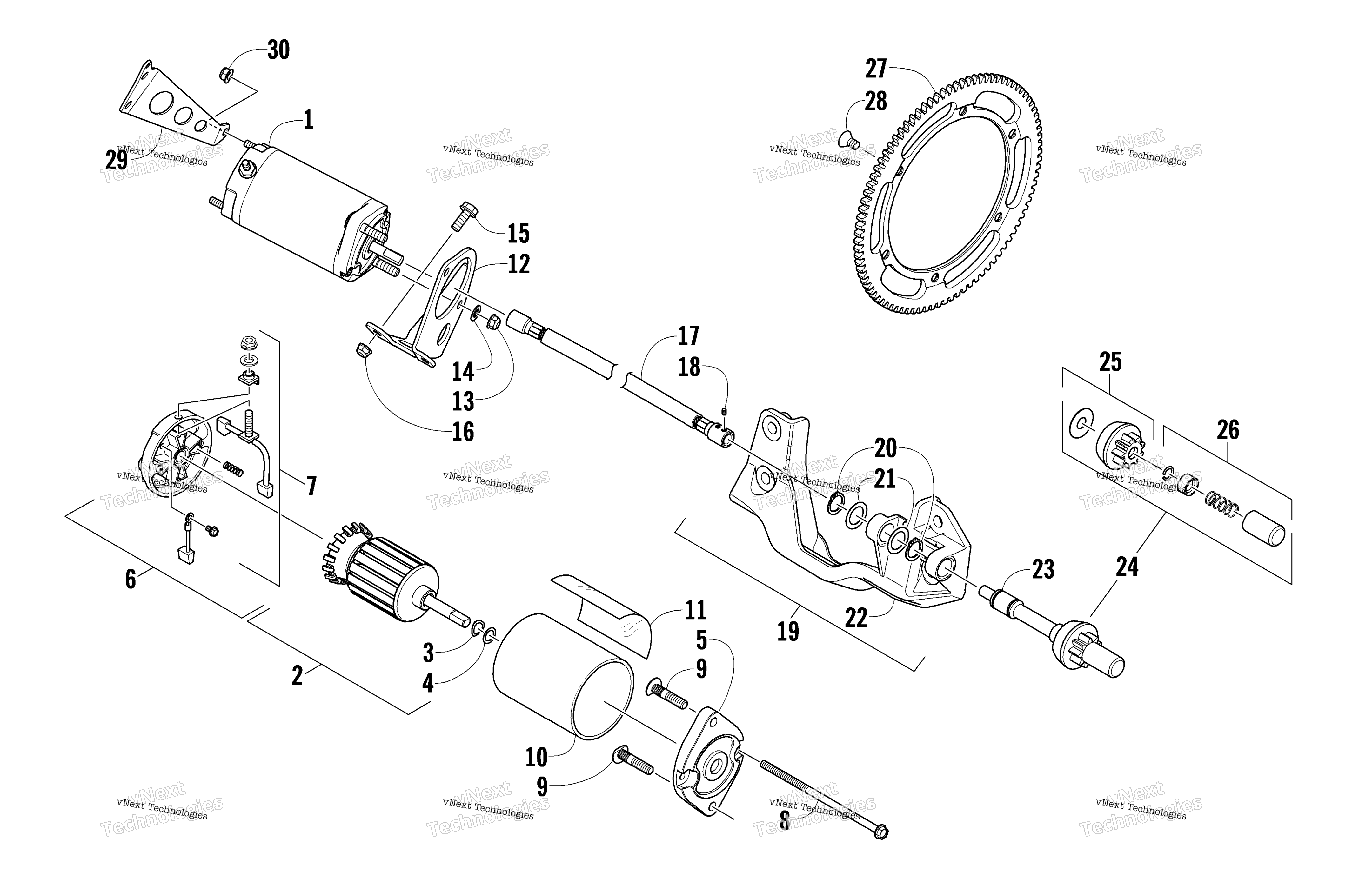 Flex привод Starter Motor узел