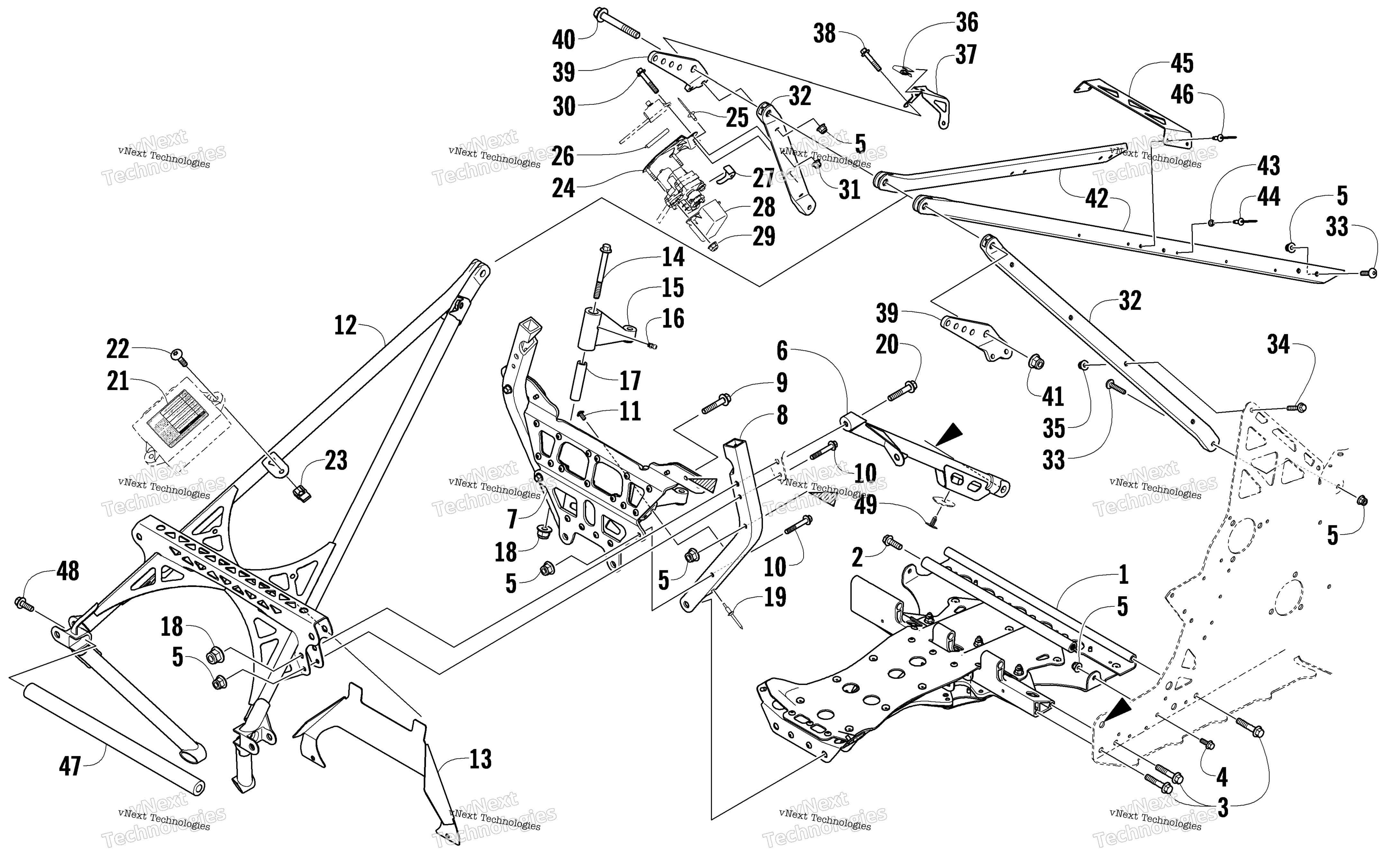 Передняя часть Frame And Steering Support Assembly