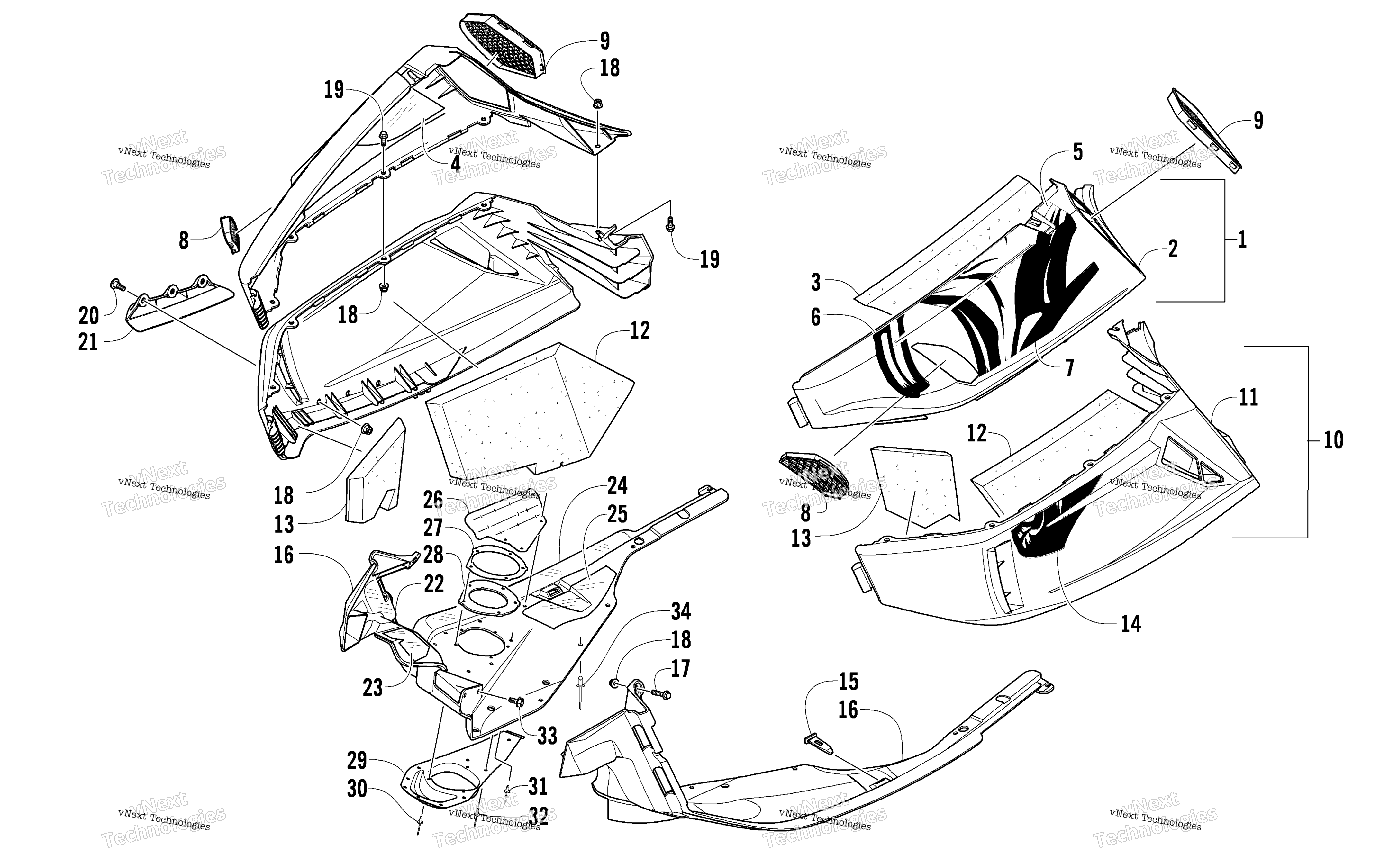 Skid Plate и Side панель узел