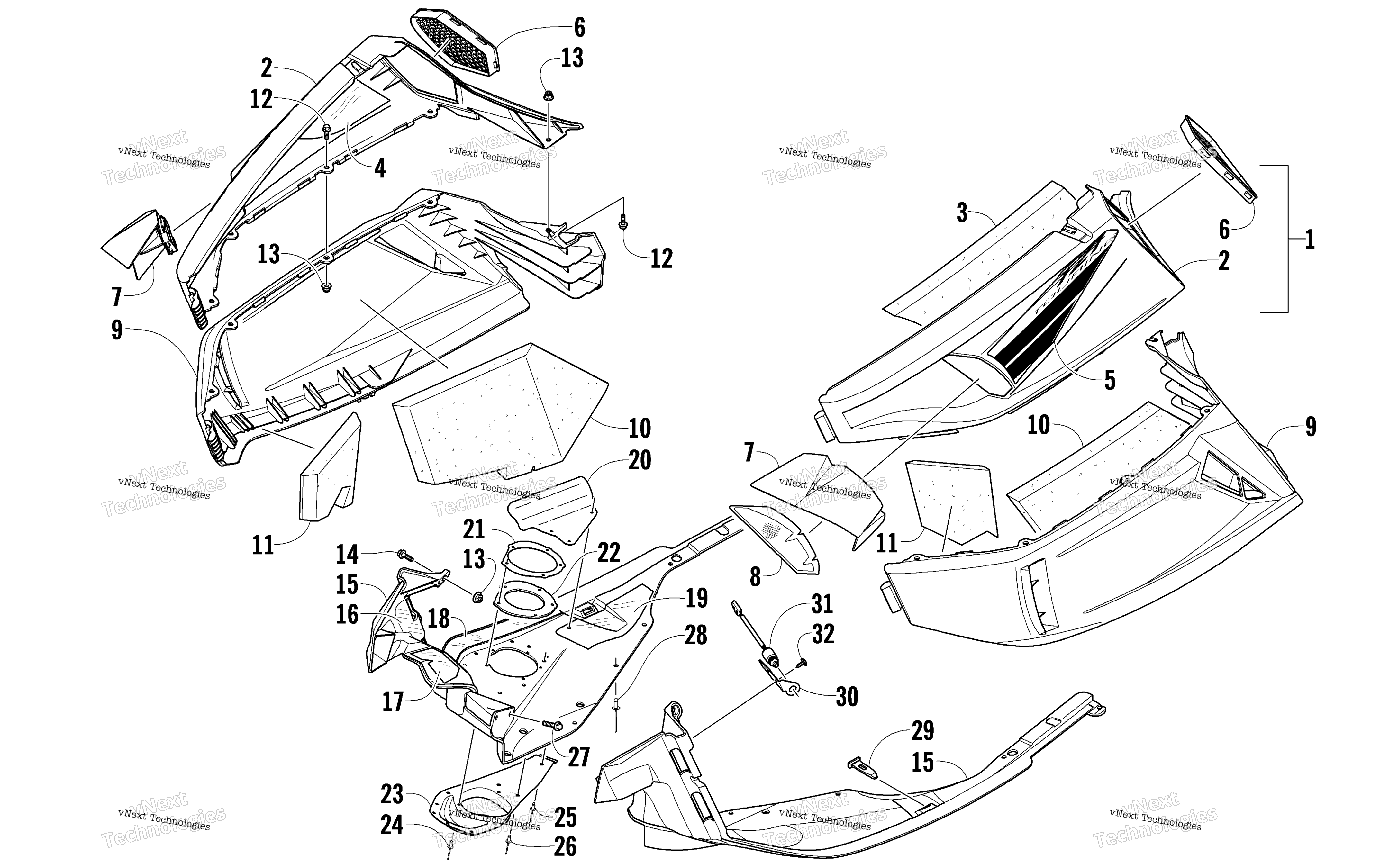 Skid Plate и Side панель узел