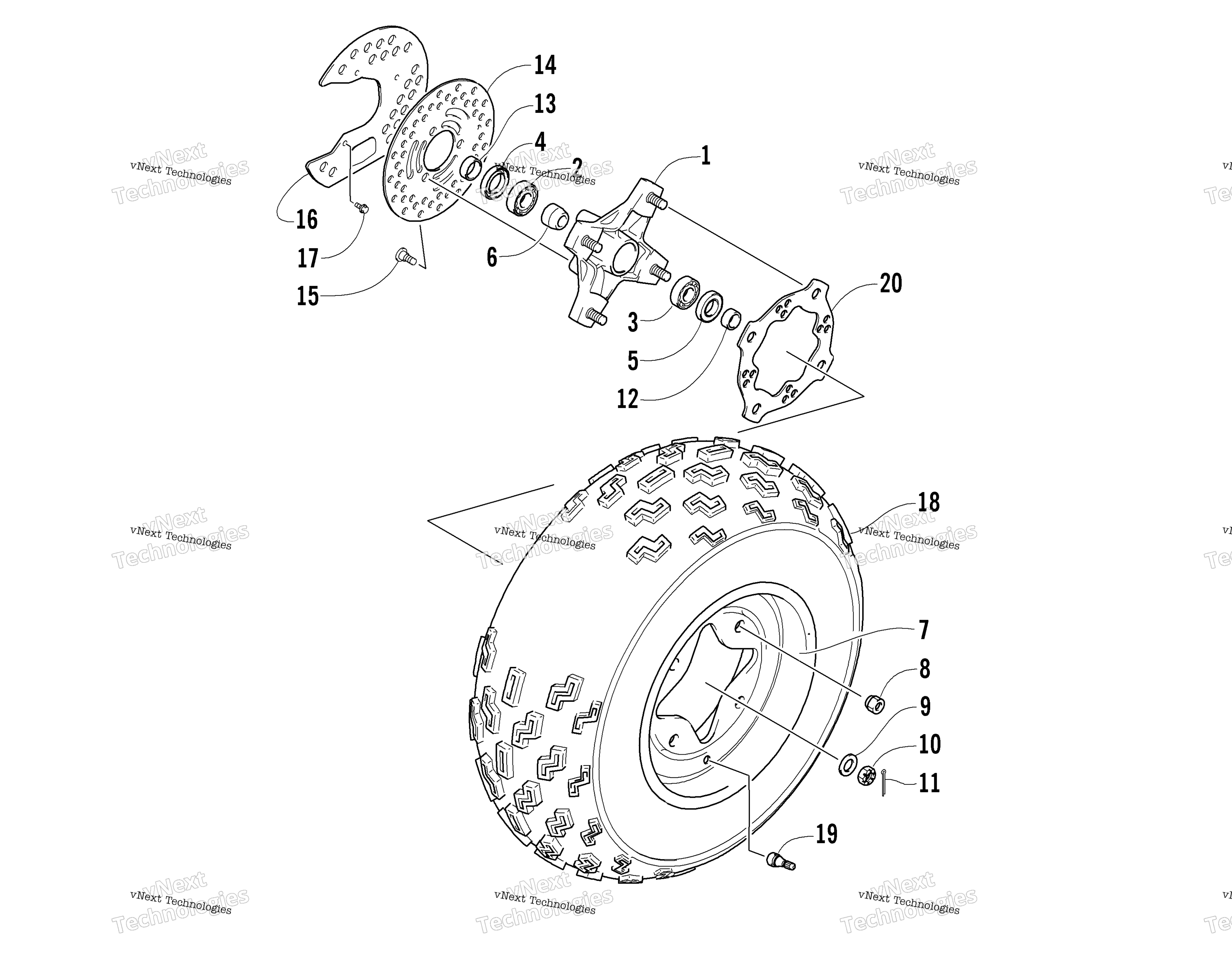 Передняя часть Wheel Assembly