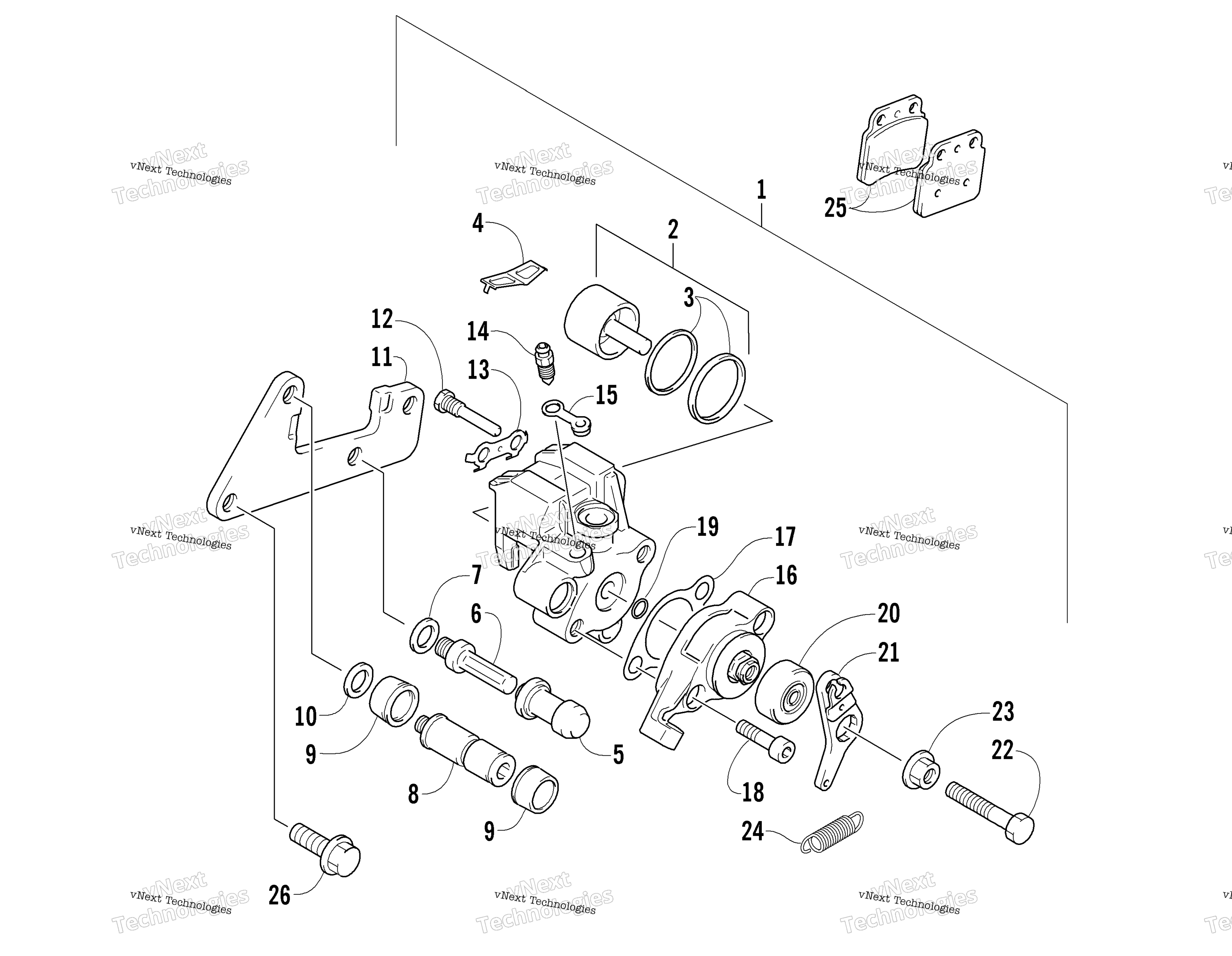 Задняя часть Brake Assembly