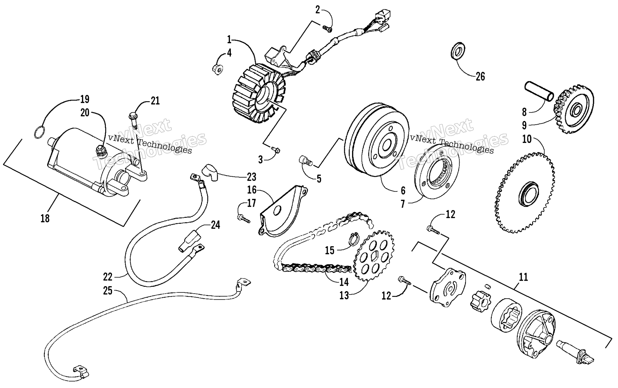 Стартер Motor And Magneto Assembly
