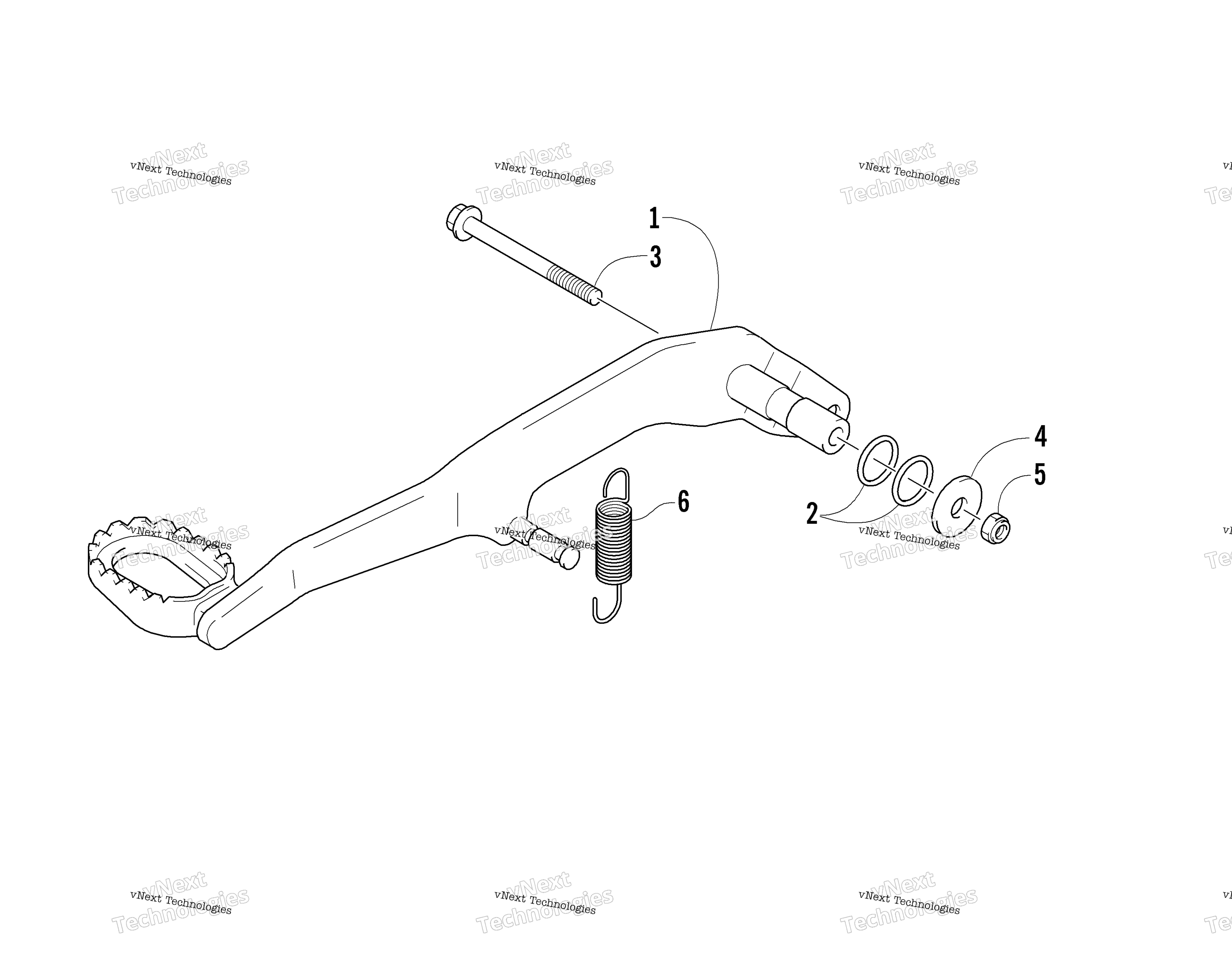 Задняя часть Brake Pedal Assembly