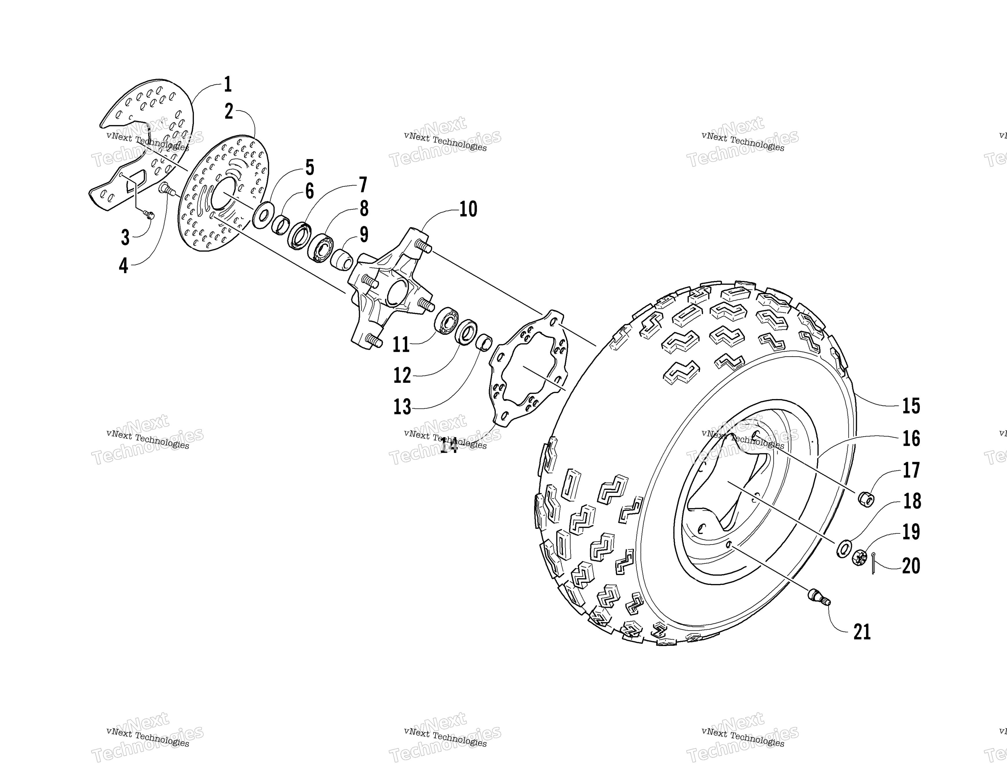 Передняя часть Wheel Assembly
