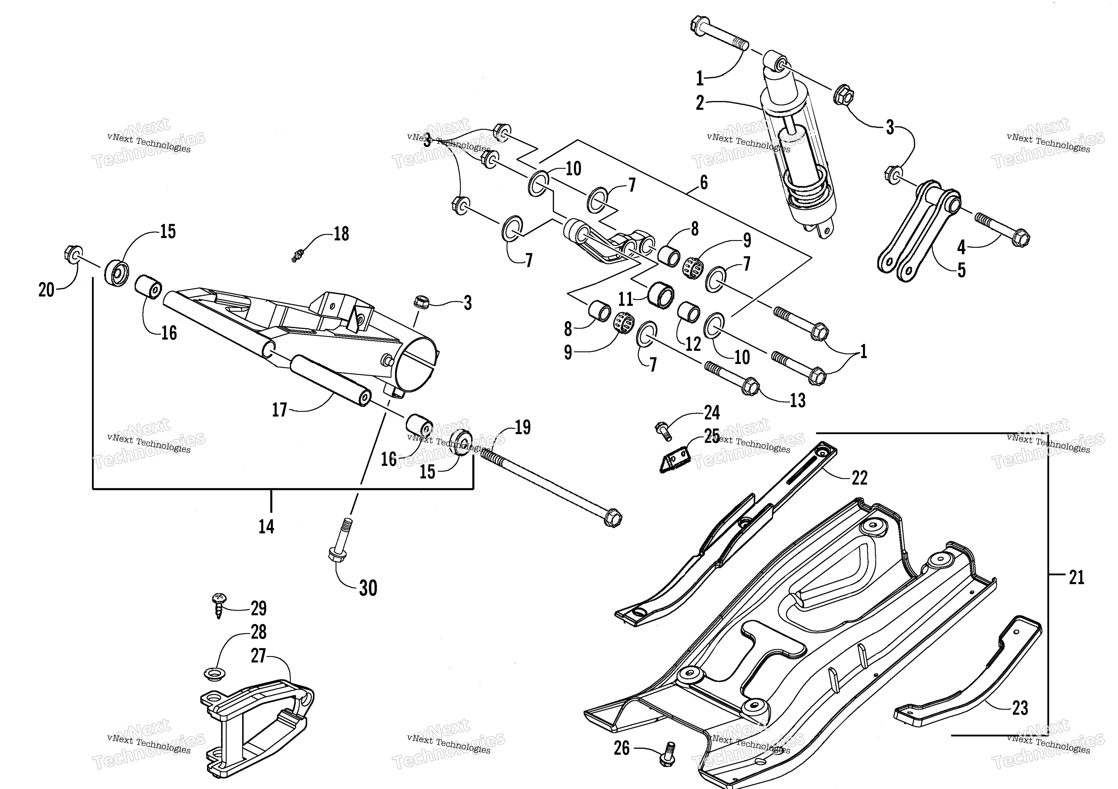 Задняя часть Suspension Assembly