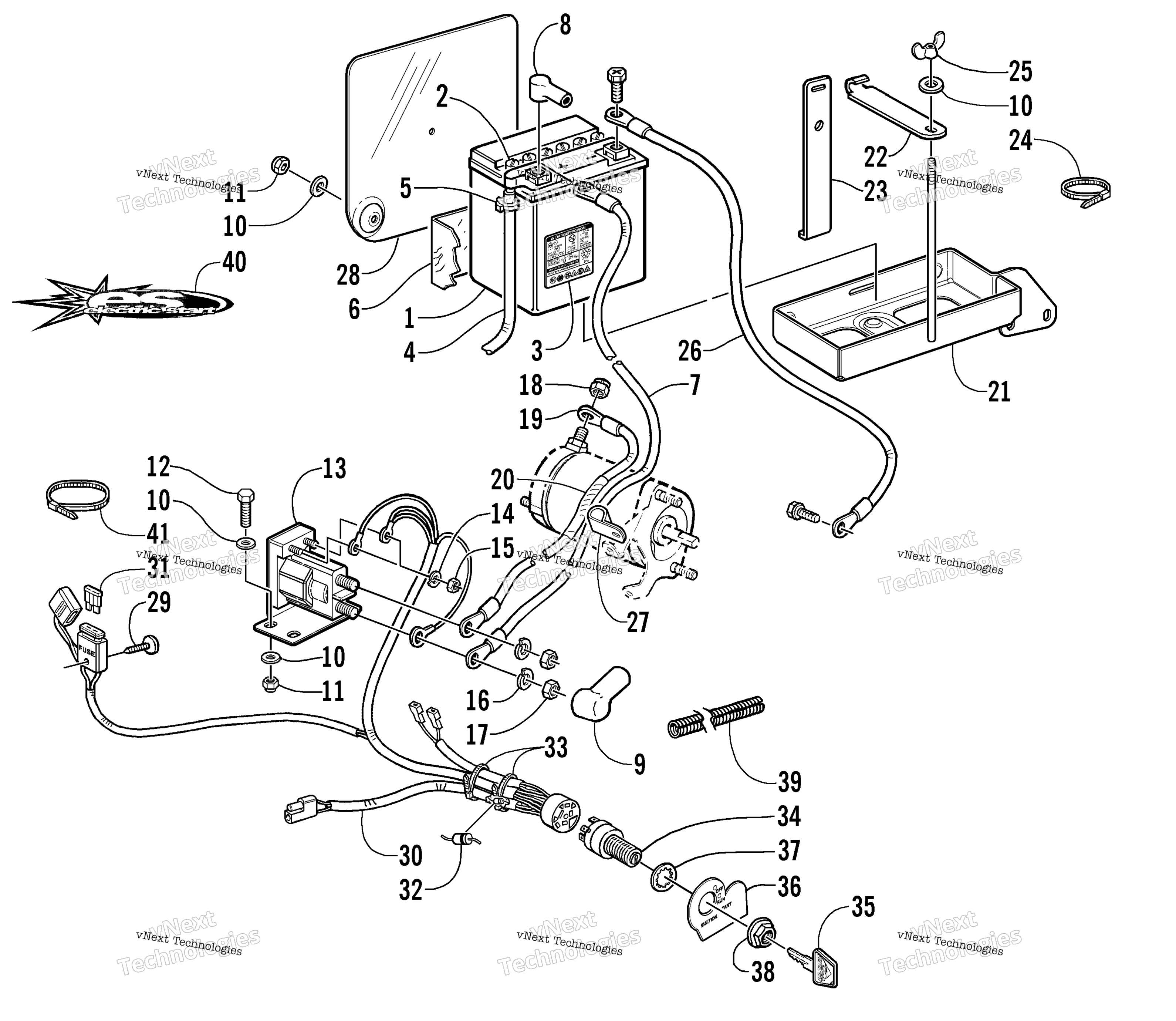 Battery, Solenoid, и Cables