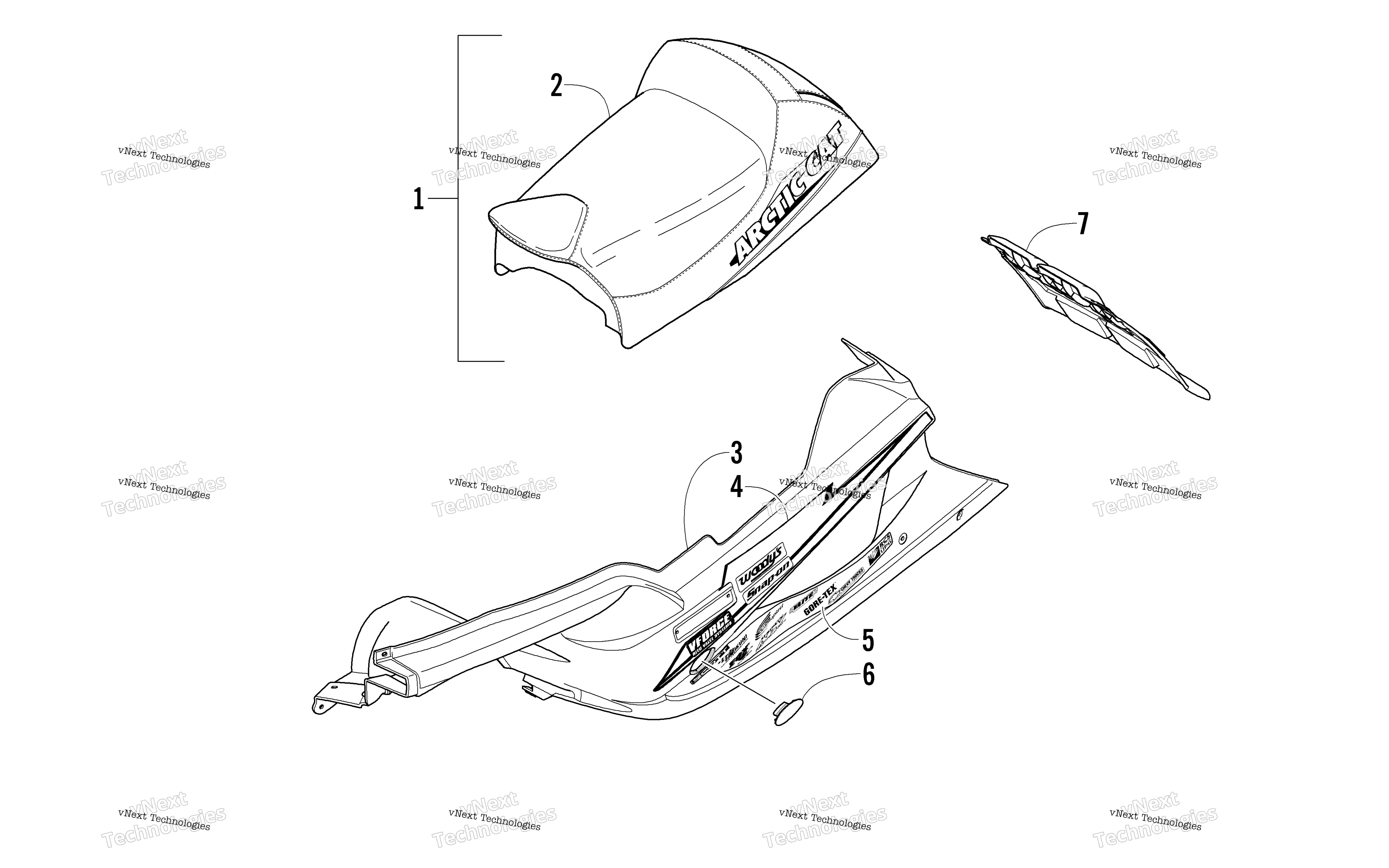 Belly Pan, Seat, и Snowflap