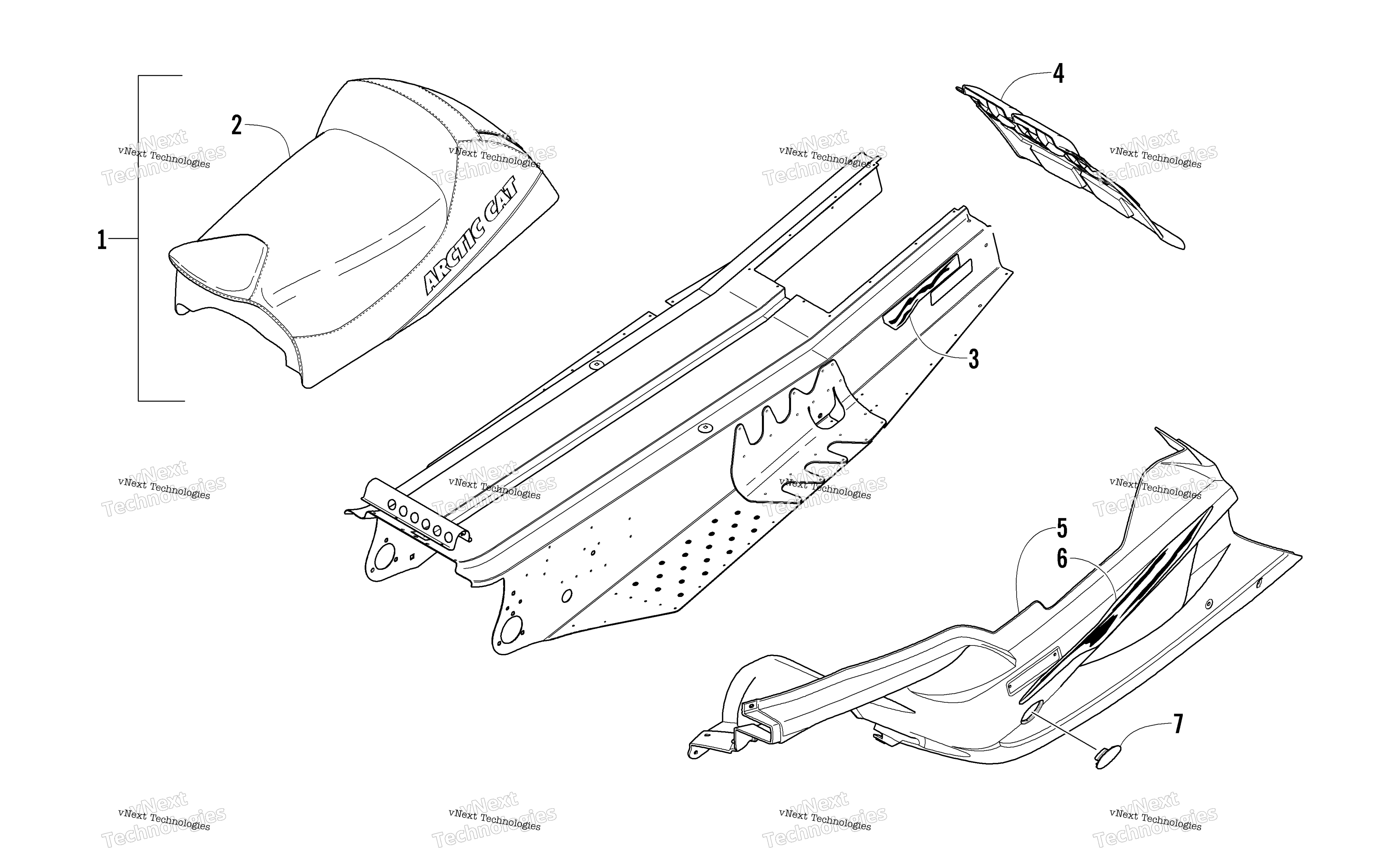 Belly Pan, Seat, Tunnel, и Snowflap