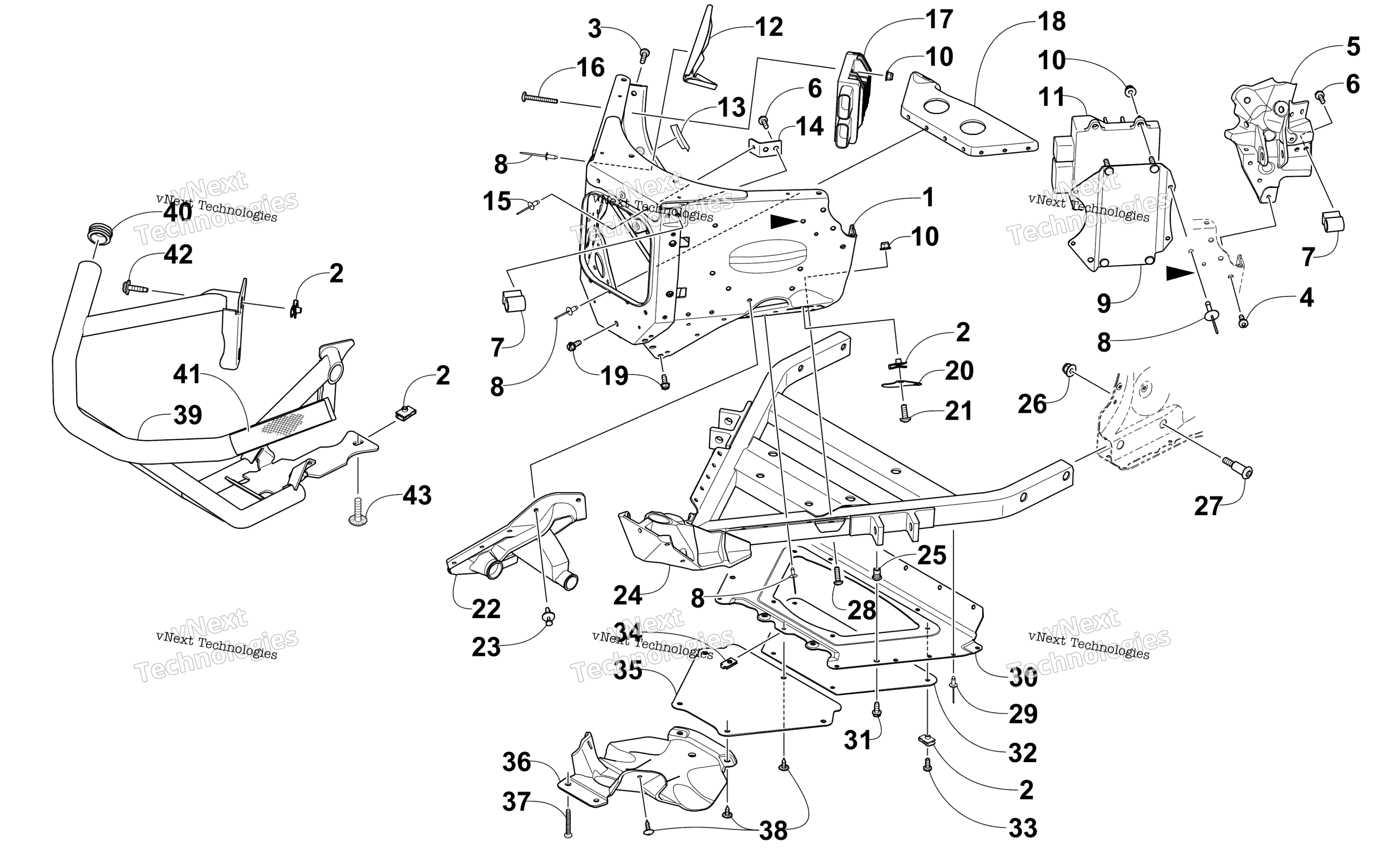 Передняя часть Bumper And Frame Assembly