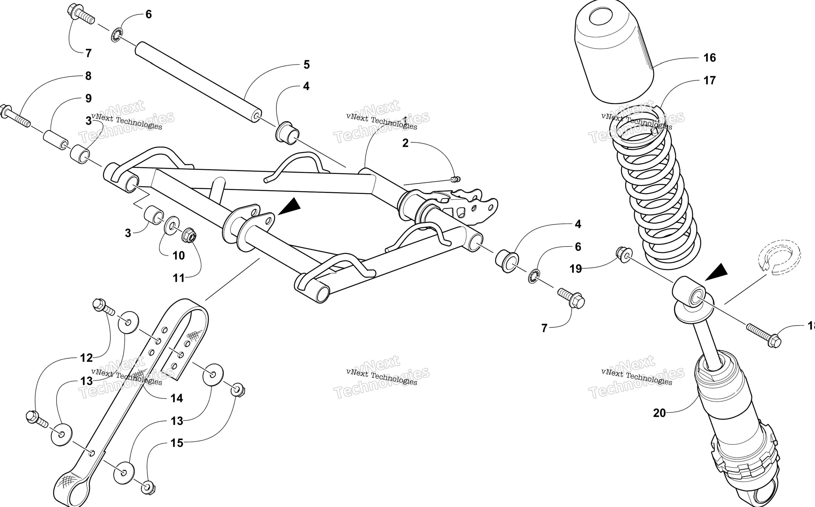 Задняя часть Suspension Front Arm Assembly