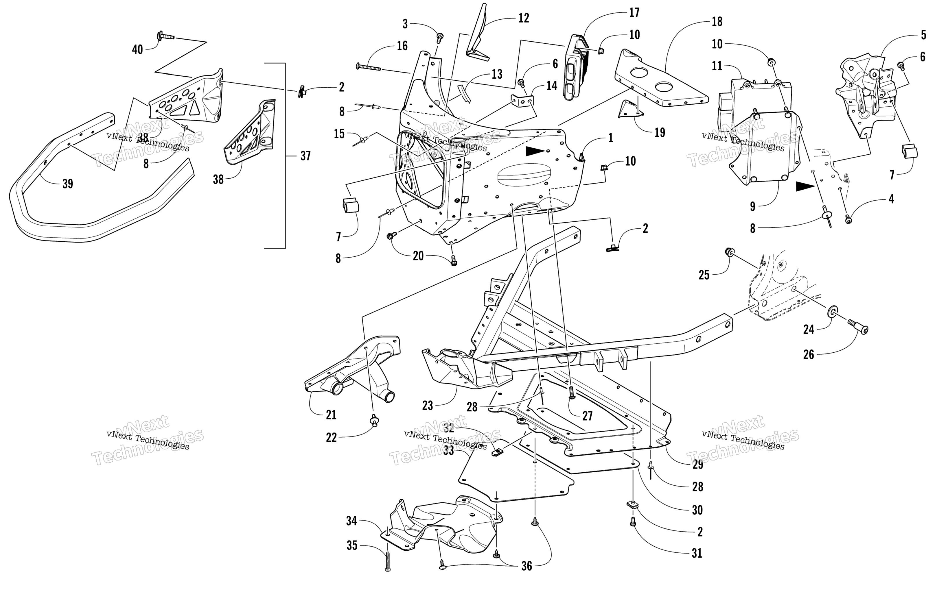 Передняя часть Bumper And Frame Assembly