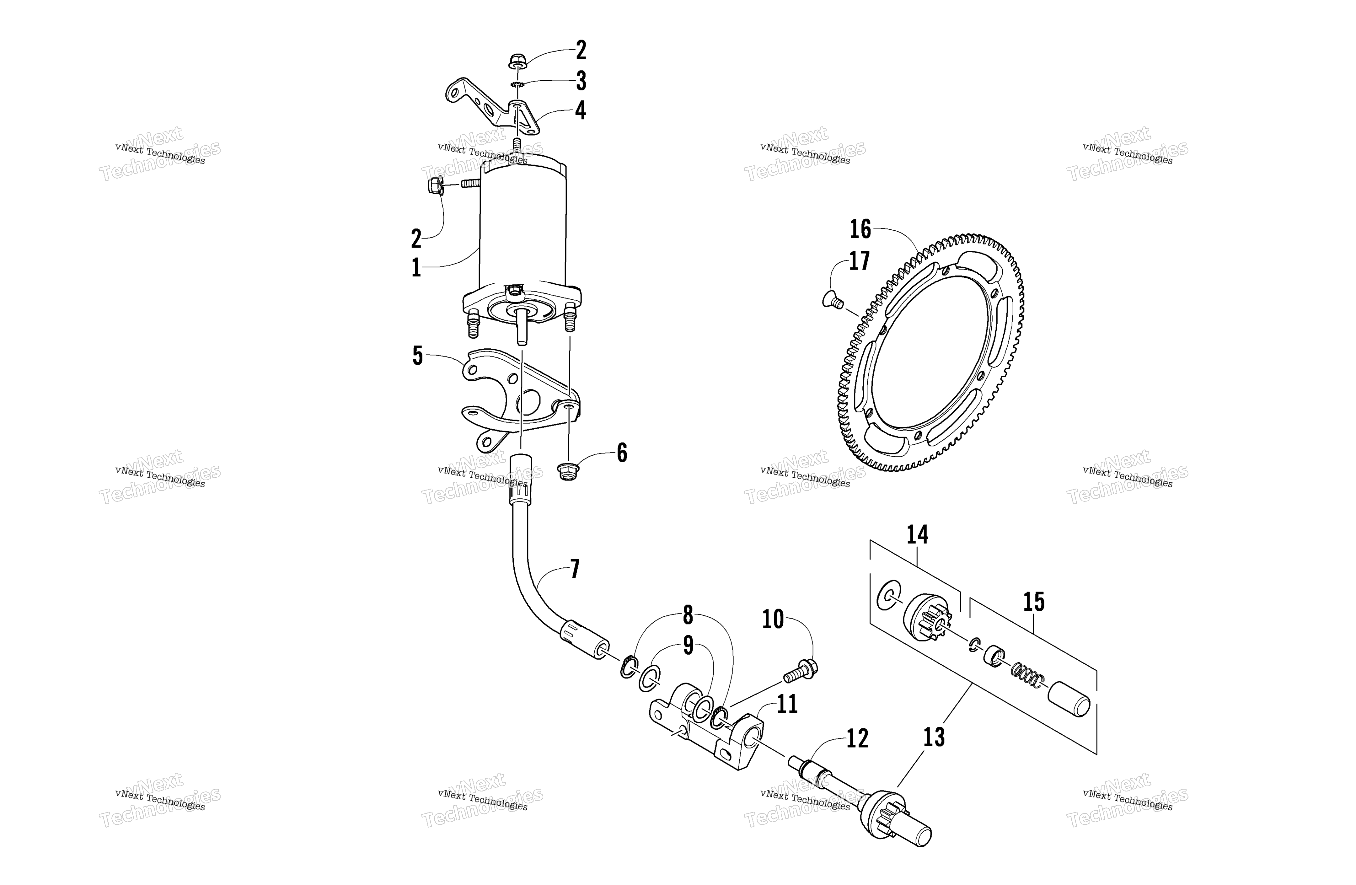 Flex привод Starter Motor узел