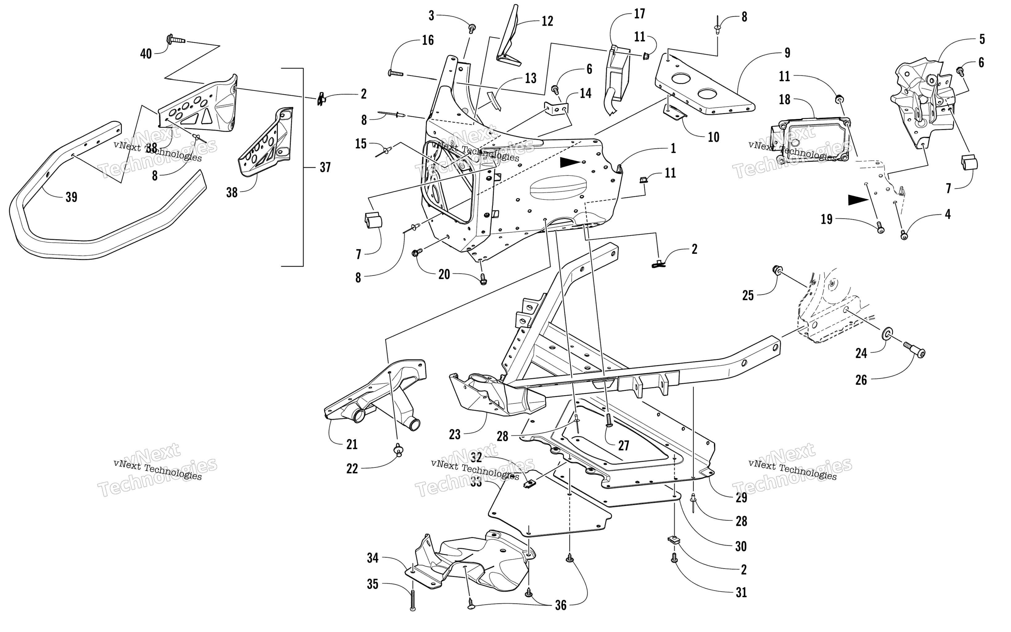 Передняя часть Bumper And Frame Assembly