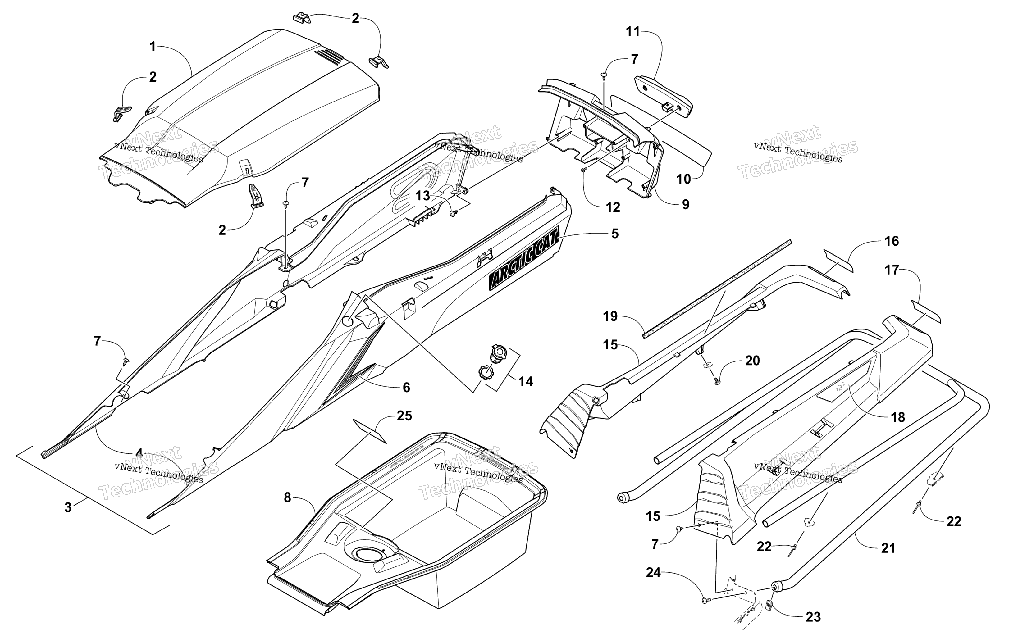 задний Bumper, Storage, и Taillight узел