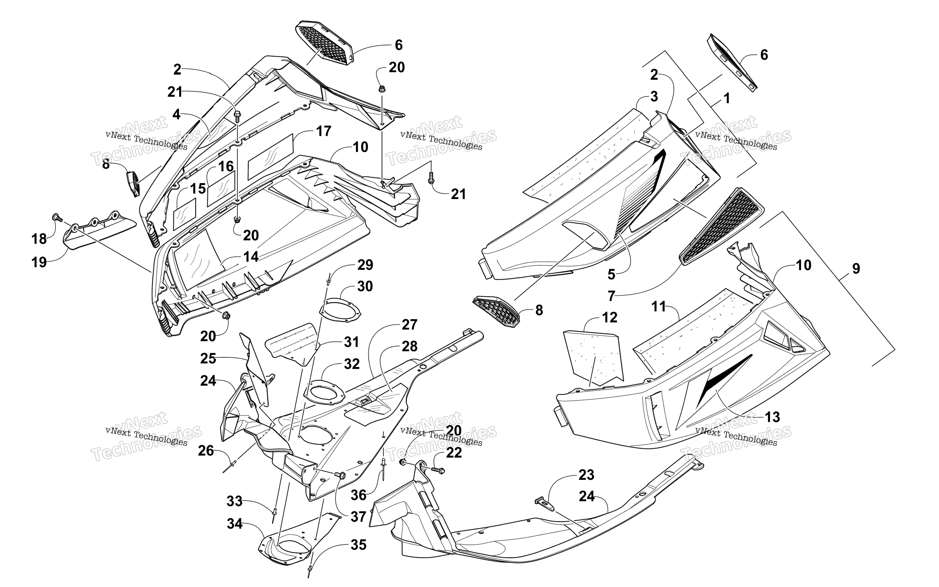 Skid Plate и Side панель узел