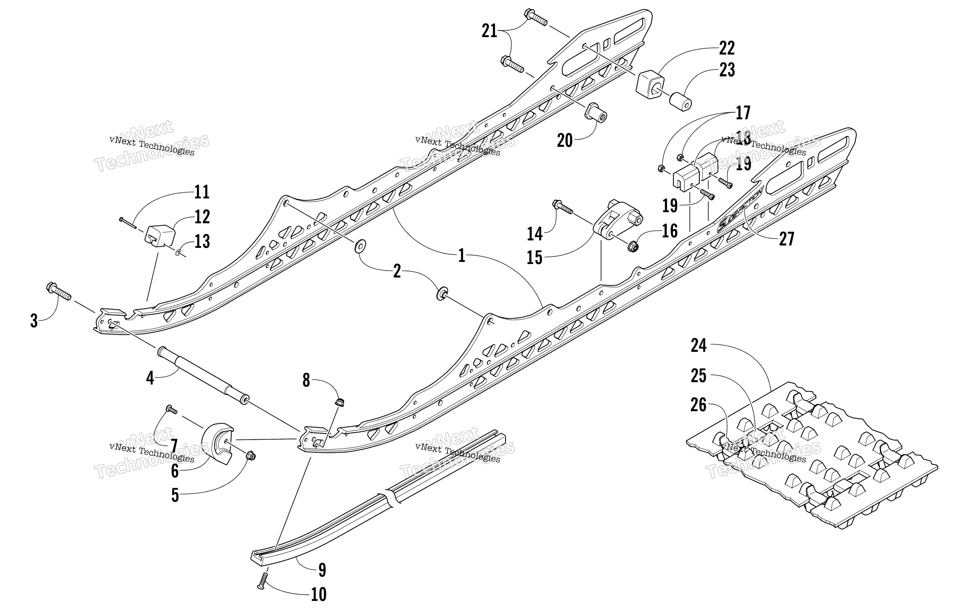 Slide Rail и Track узел