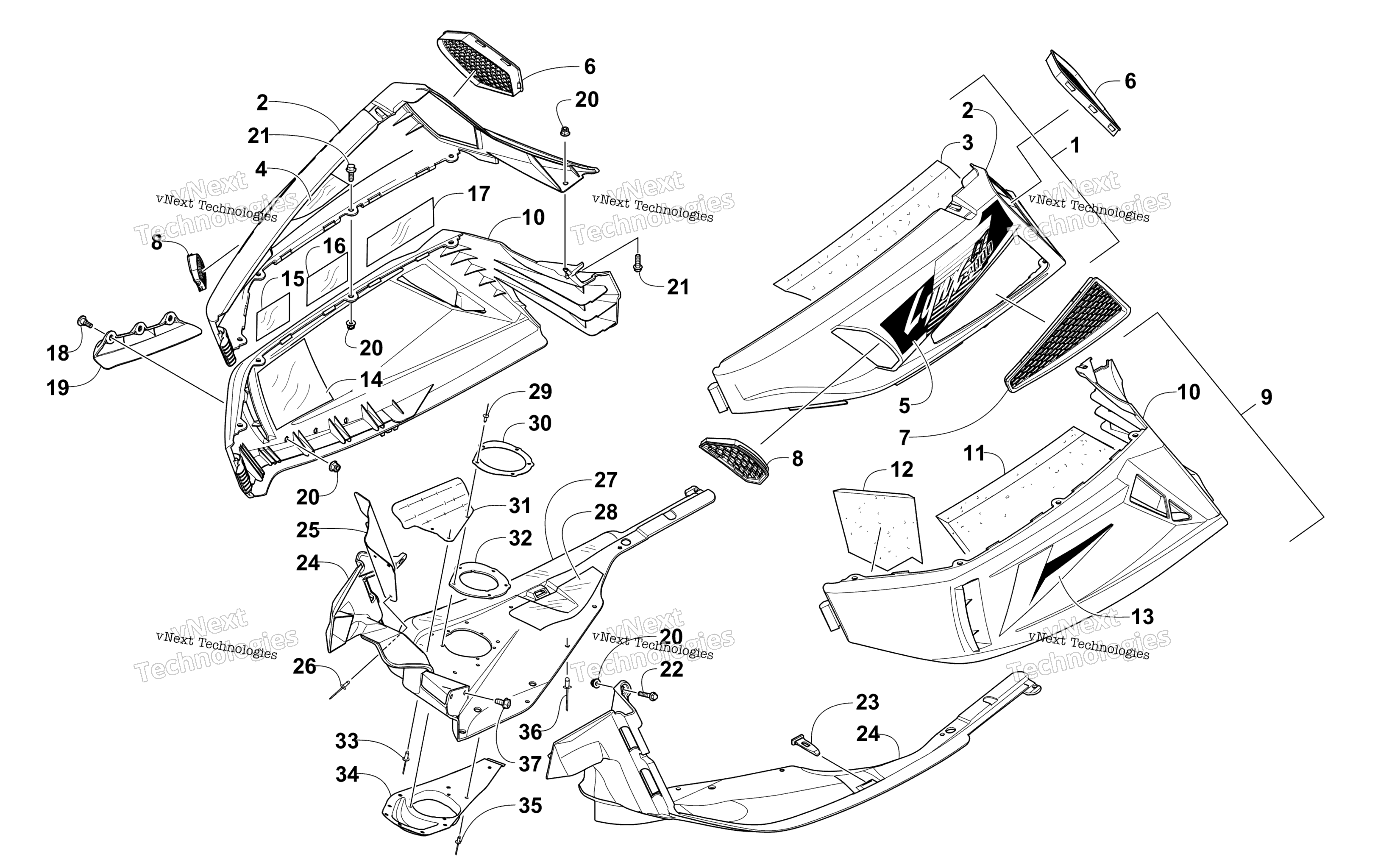 Skid Plate и Side панель узел