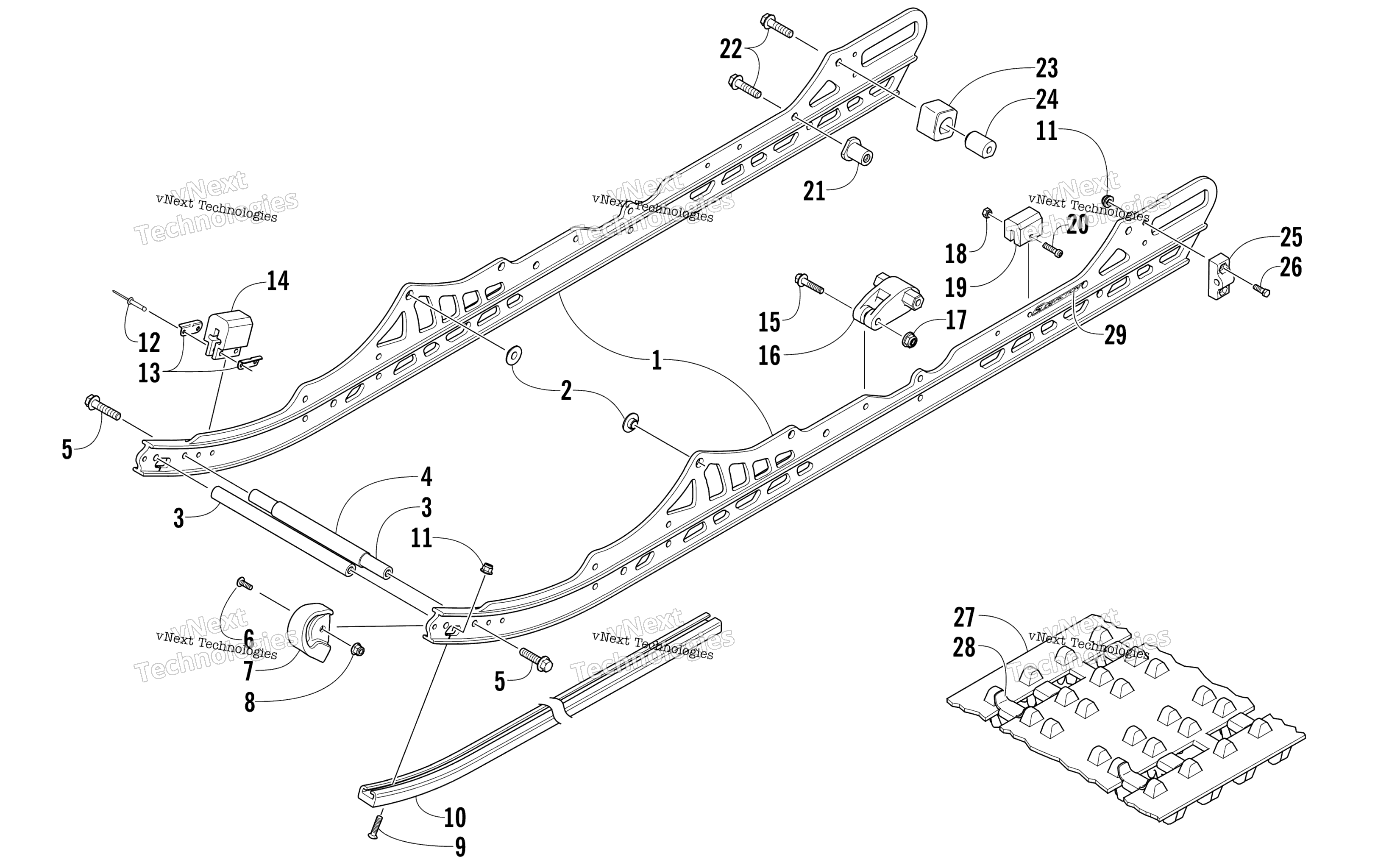 Slide Rail и Track узел
