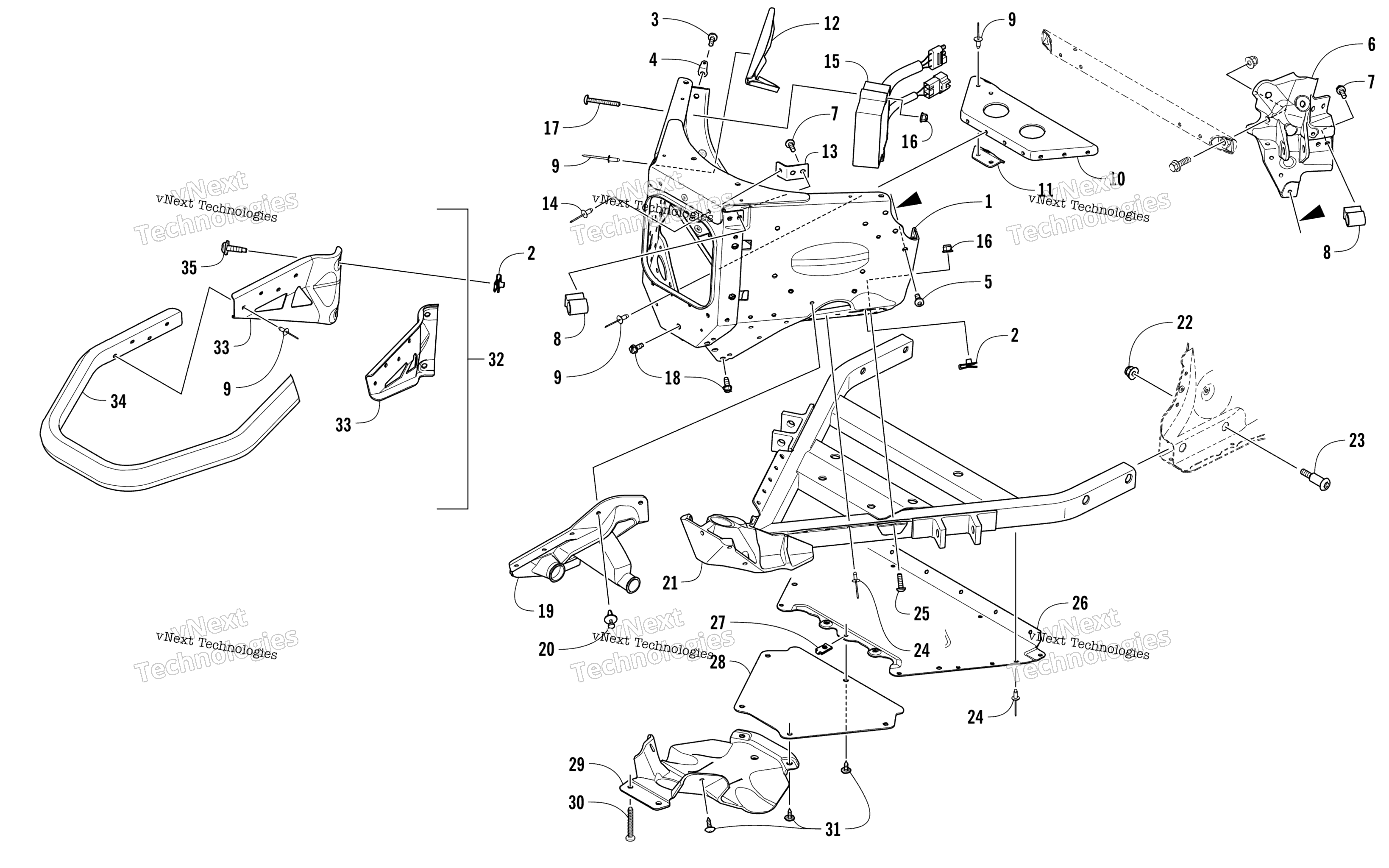 Передняя часть Bumper And Frame Assembly