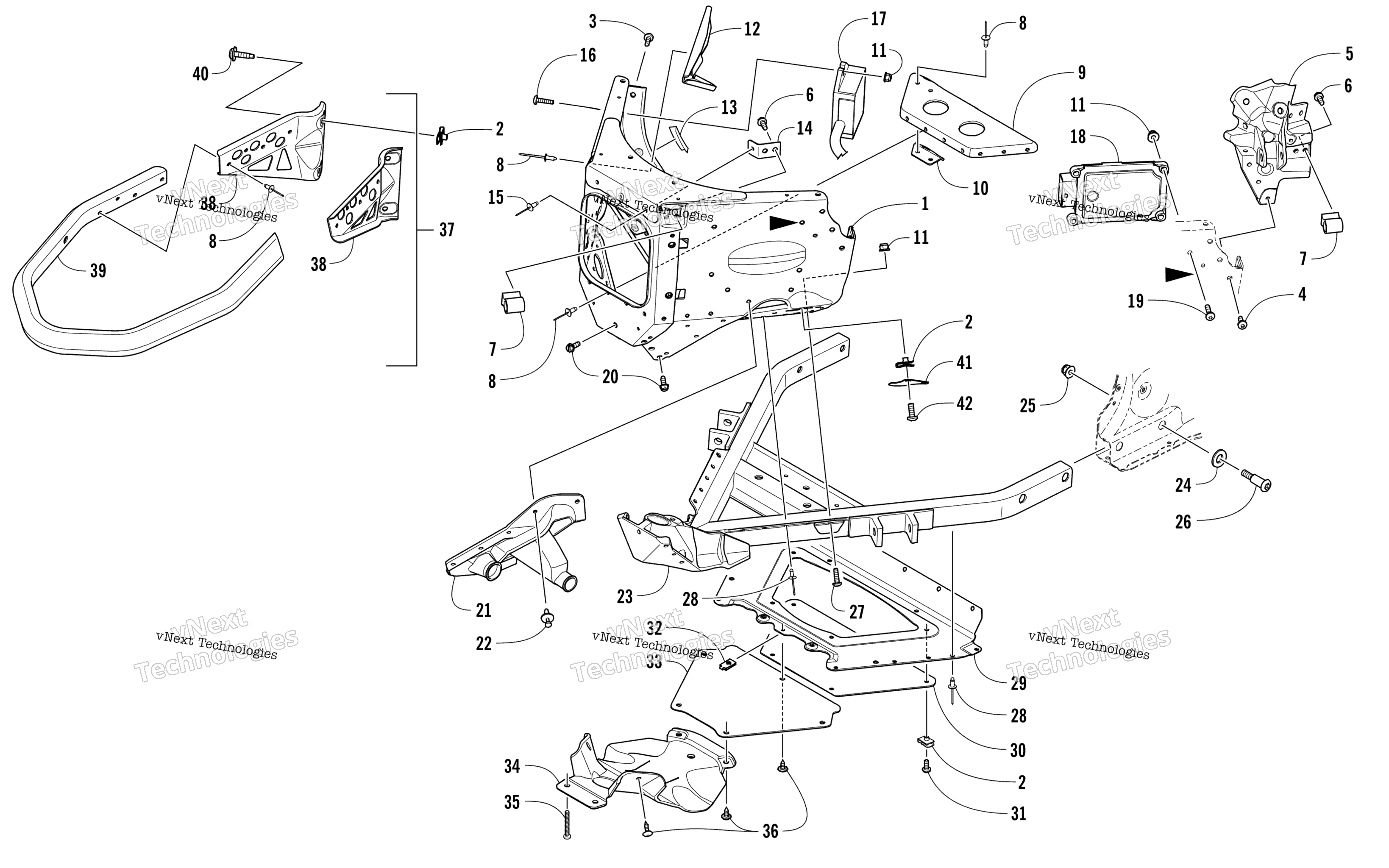 Передняя часть Bumper And Frame Assembly