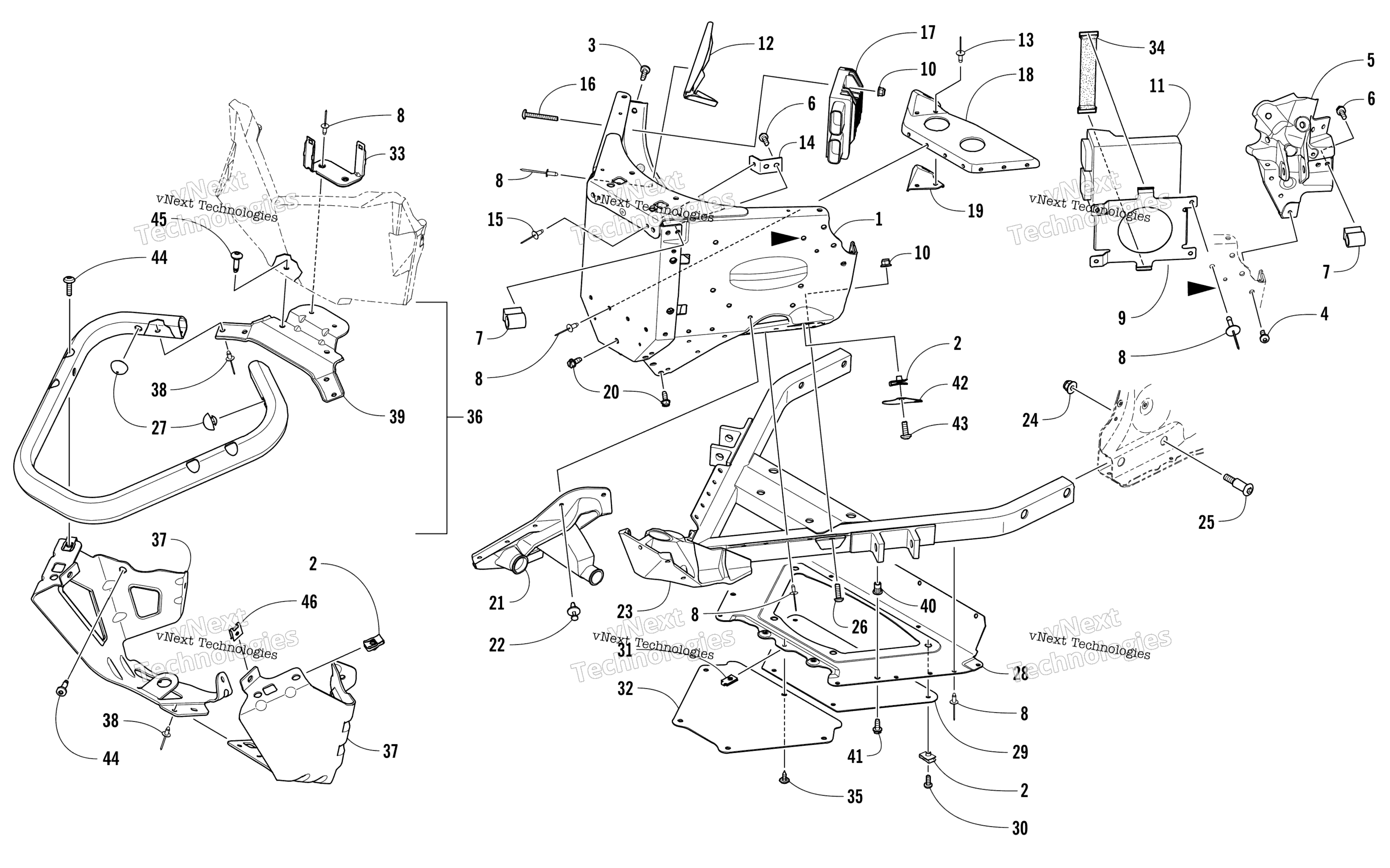 Передняя часть Bumper And Frame Assembly