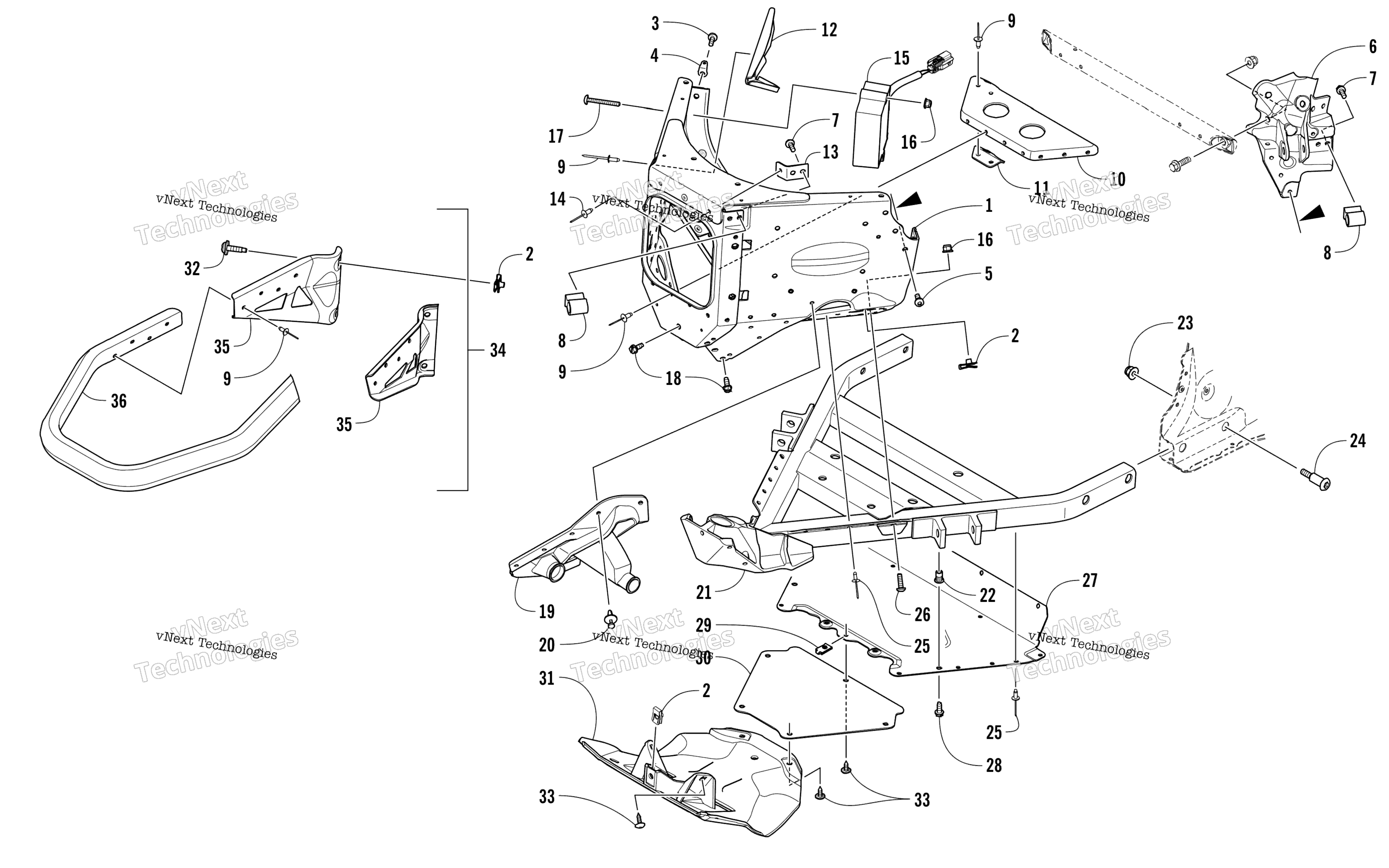 Передняя часть Bumper And Frame Assembly