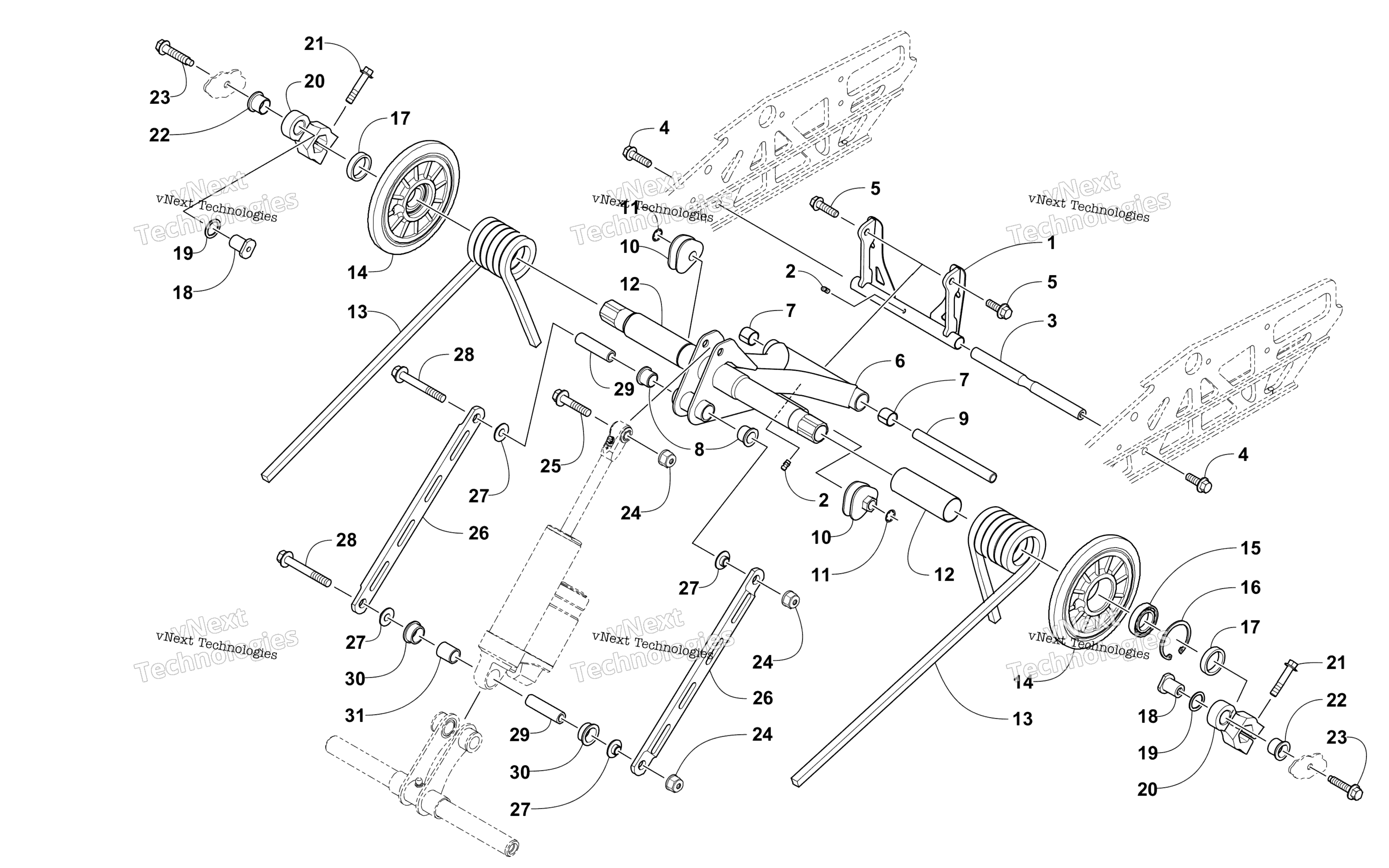 Задняя часть Suspension Rear Arm Assembly
