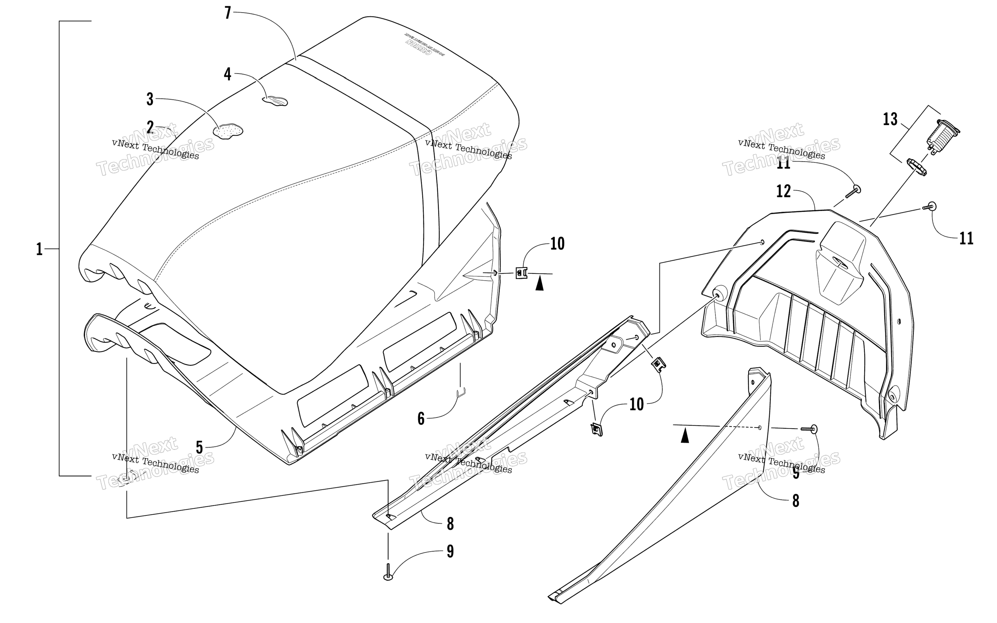 Передняя часть Seat Assembly