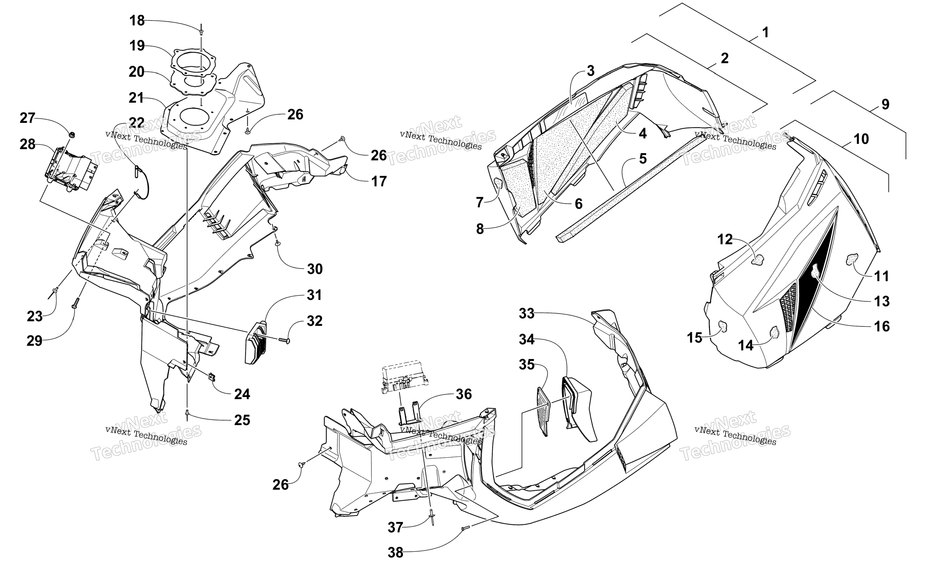 Skid Plate и Side панель узел