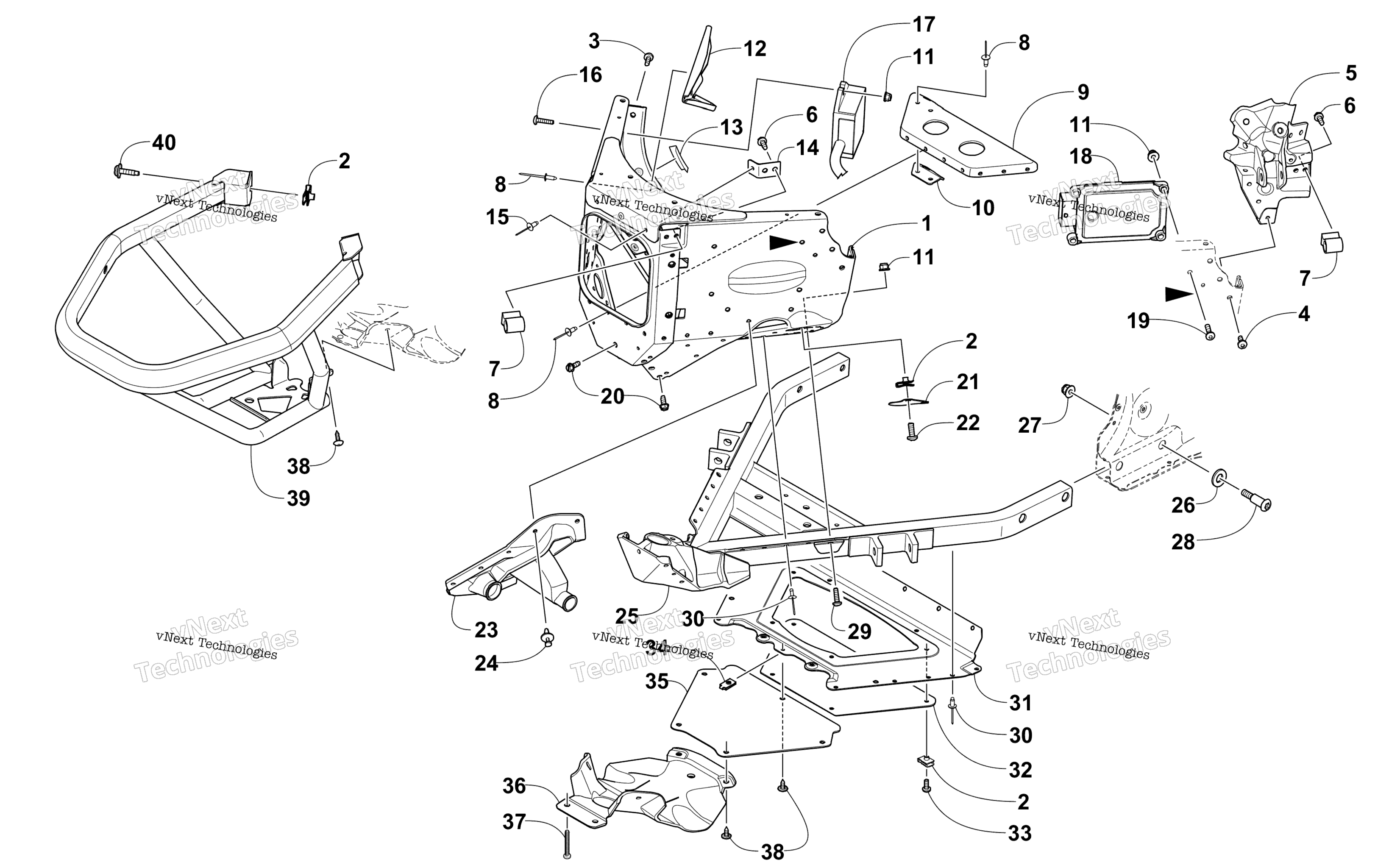 Передняя часть Bumper And Frame Assembly