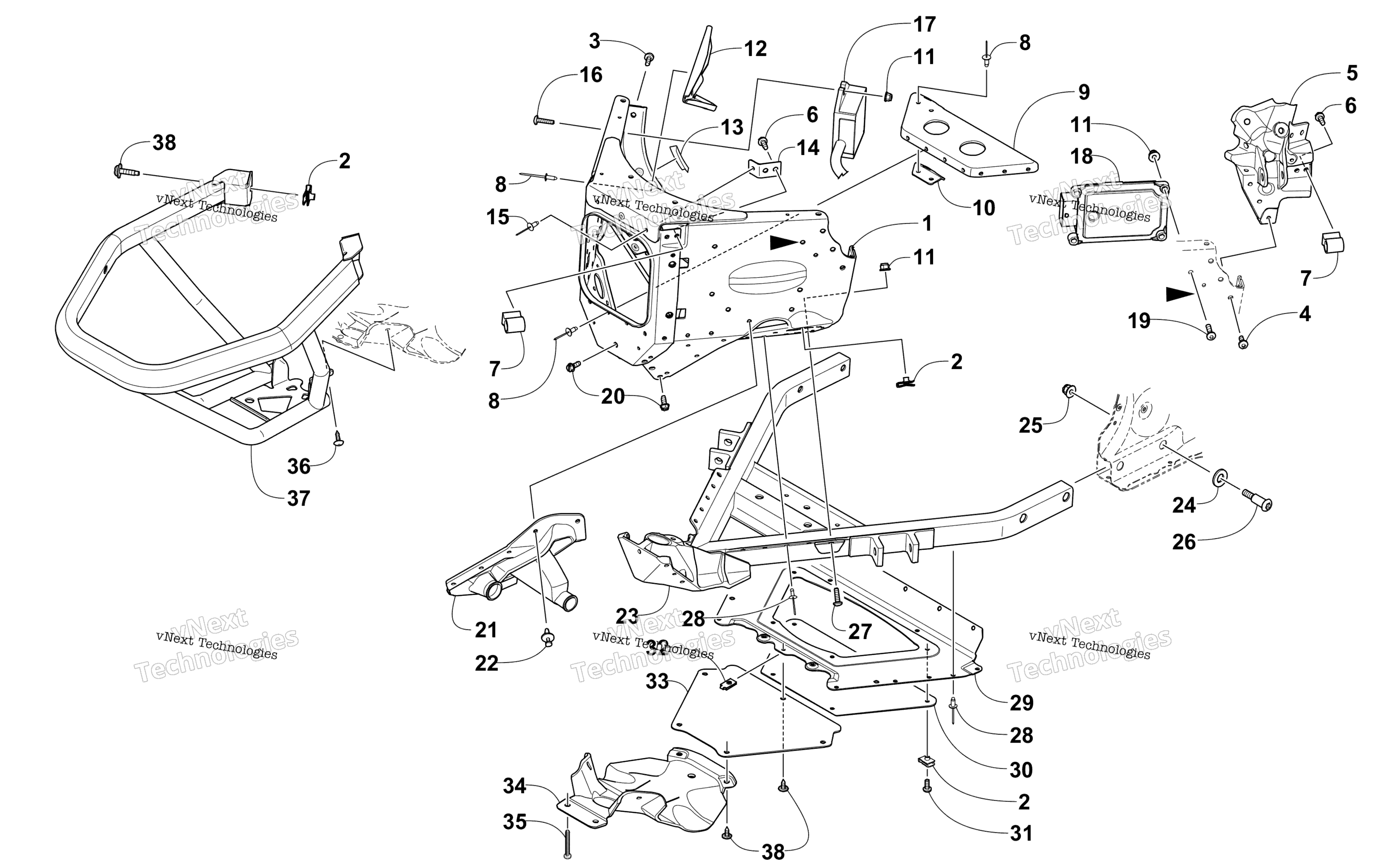 Передняя часть Bumper And Frame Assembly